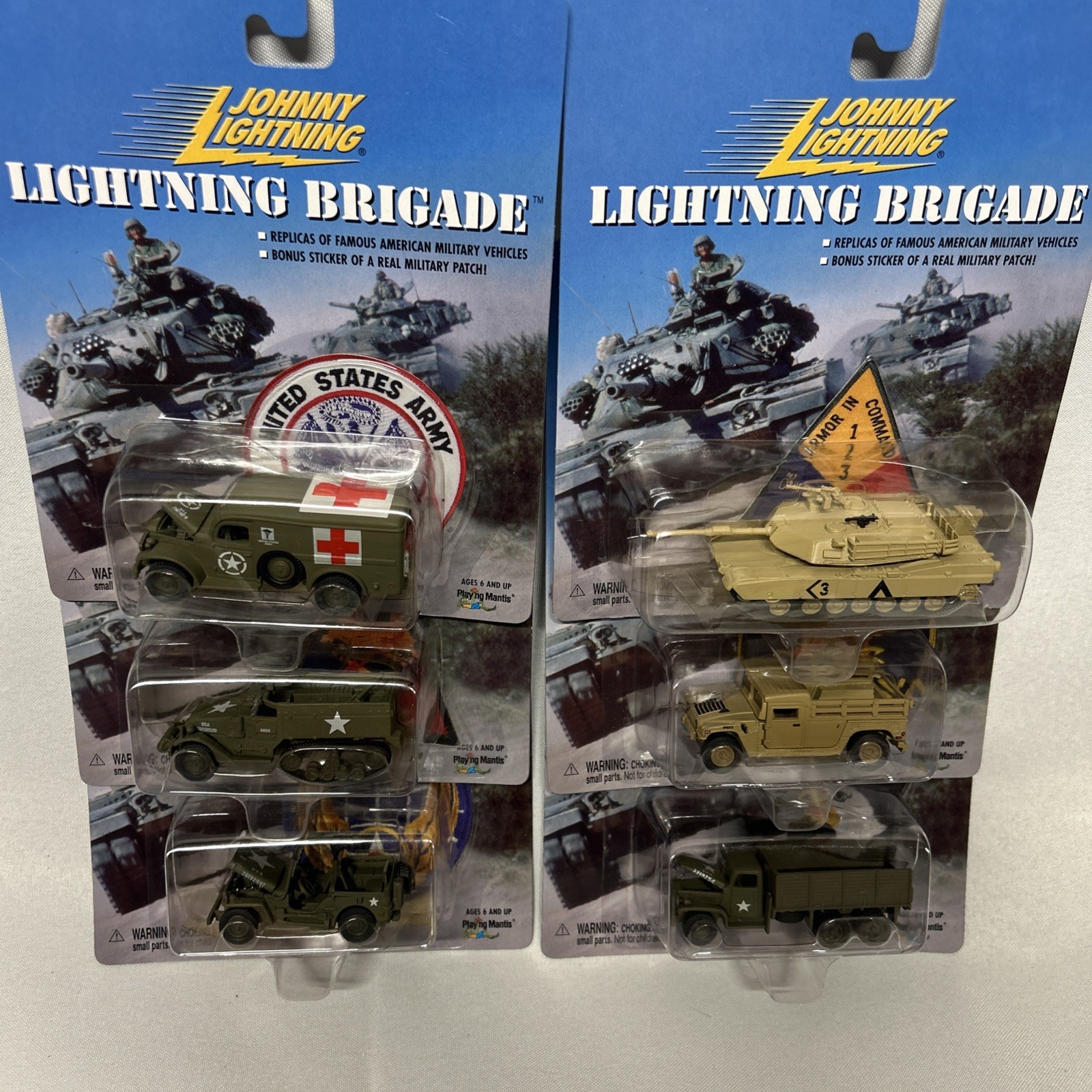Johnny Lightning Brigade Complete set of 6 NIP Lot with Patch JL Tank Jeep Truck