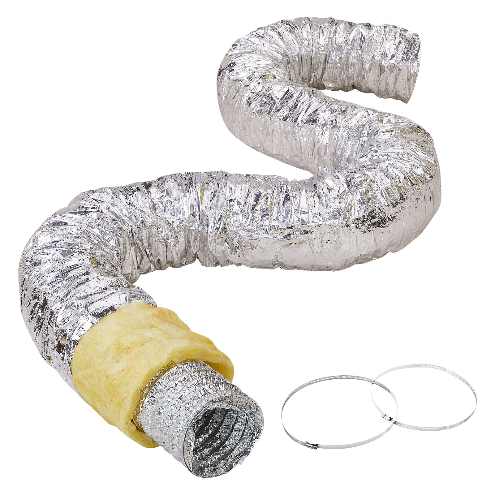 VEVOR 6in x 25ft Insulated Flexible Duct Dryer Vent Hose HVAC Ventilation R-4.2