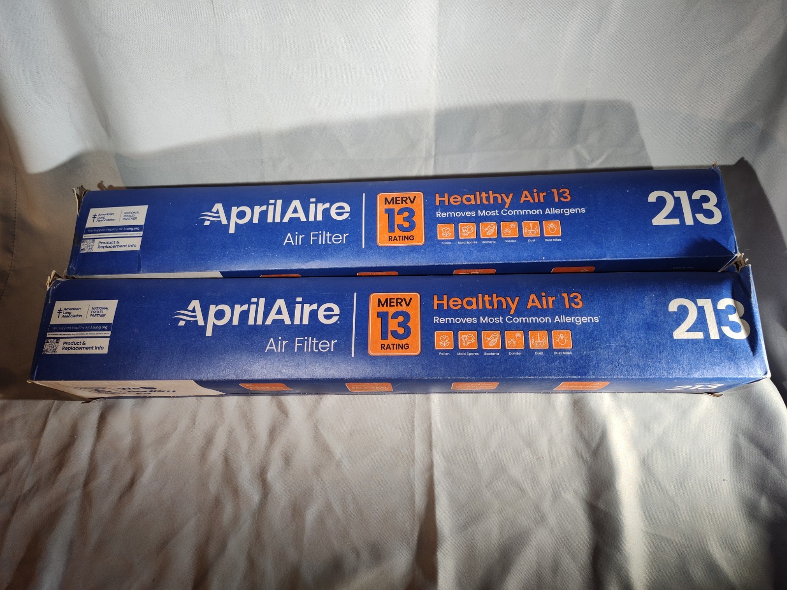 Aprilaire 413 16x25x4 MERV 13 Replacement Air Filter 2-Pack Open Box