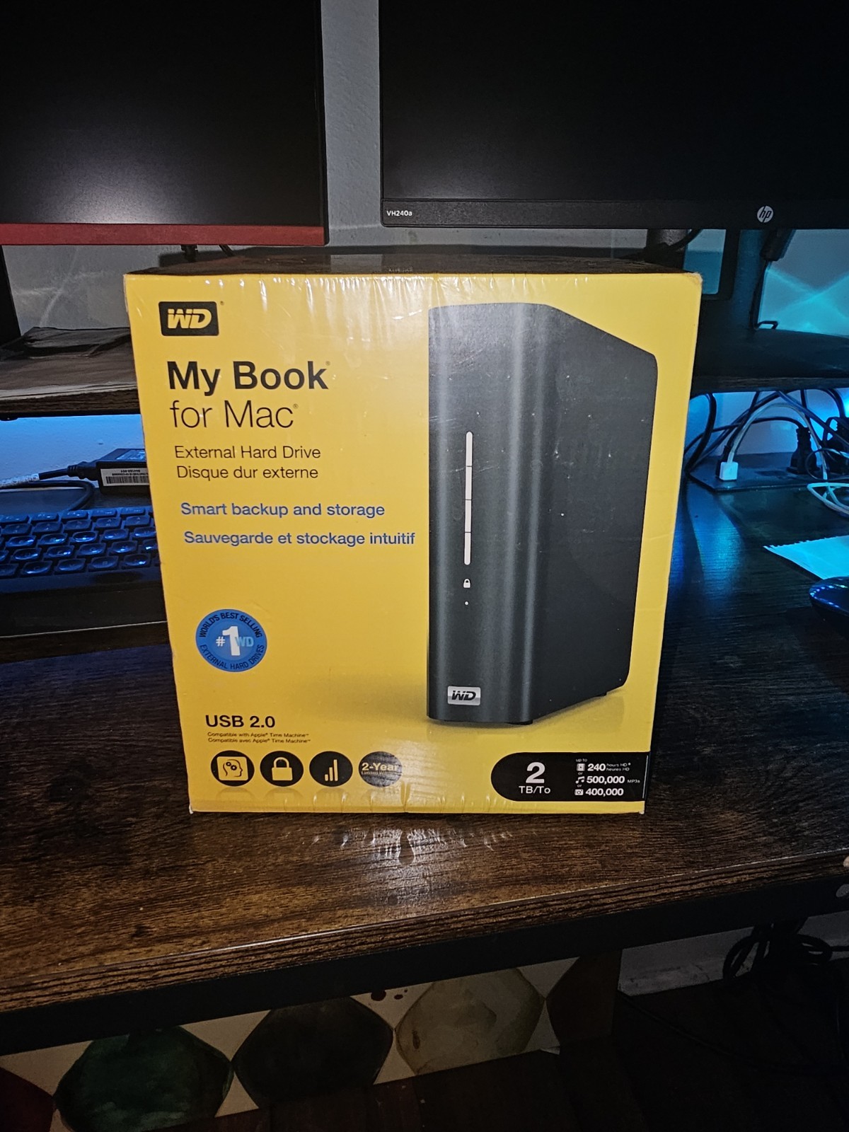 NEW SEALED WD My Book for Mac 2TB External Hard Drive WDBAAG0020HCH-NESN USB 2.0