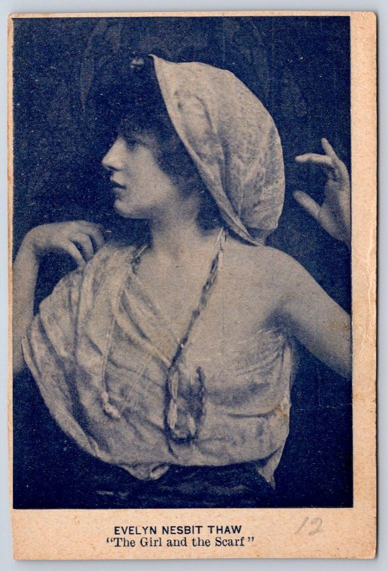 Antique Evelyn Nesbit Thaw the Girl  the Scarf Portrait 1910