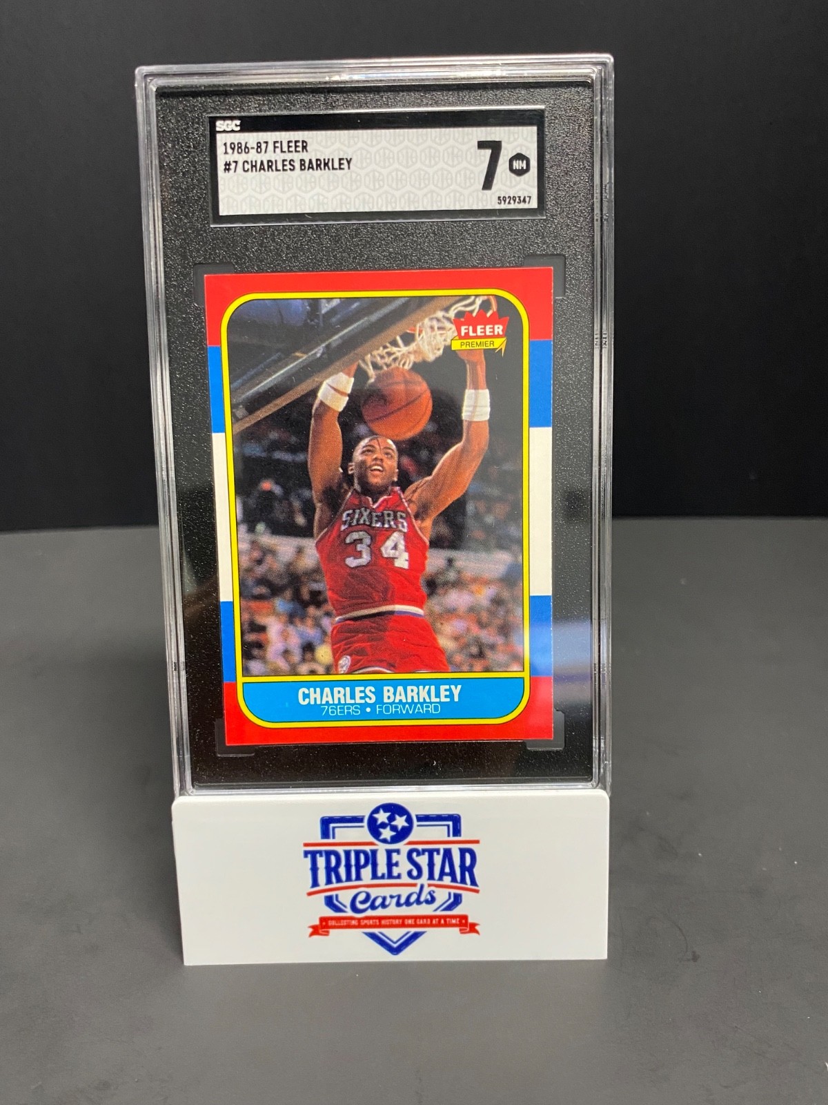 1986-87 Fleer # 7 Charles Barkley SGC 7 1986-87 Fleer # 7 Charles Barkley SGC 7