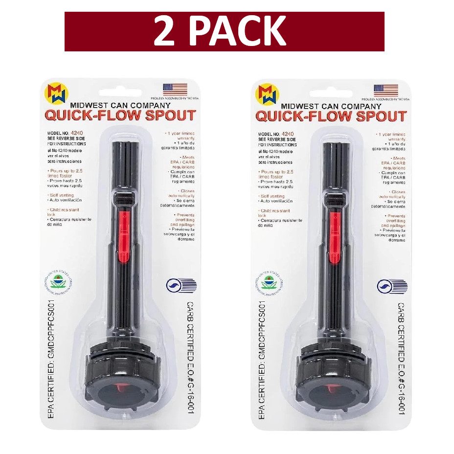 2 Midwest Can Company Quick-Flow Replacement Spout #4240 Pours 2.5 times faster
