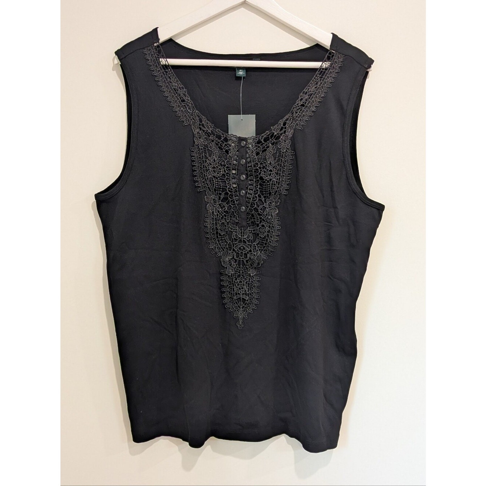 NWT Ralph Lauren Women\'s Black Sleeveless Top Size 3X Old Money Whimsigoth