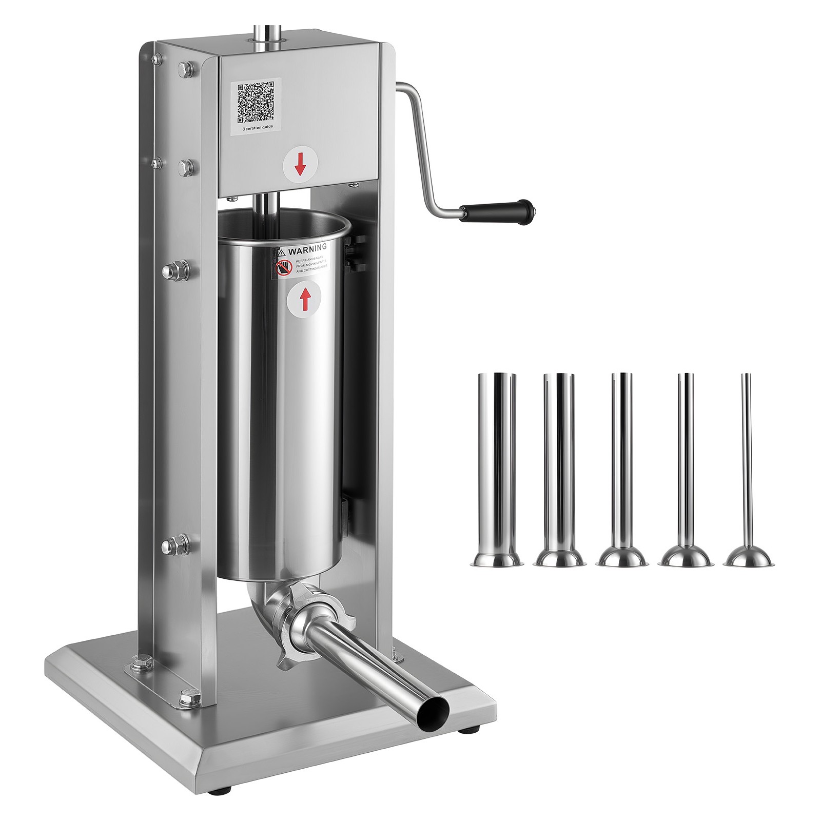 Uimoso Manual Sausage Stuffer 5L Meat Filler Pressing Machine W/5 Filling Tubes