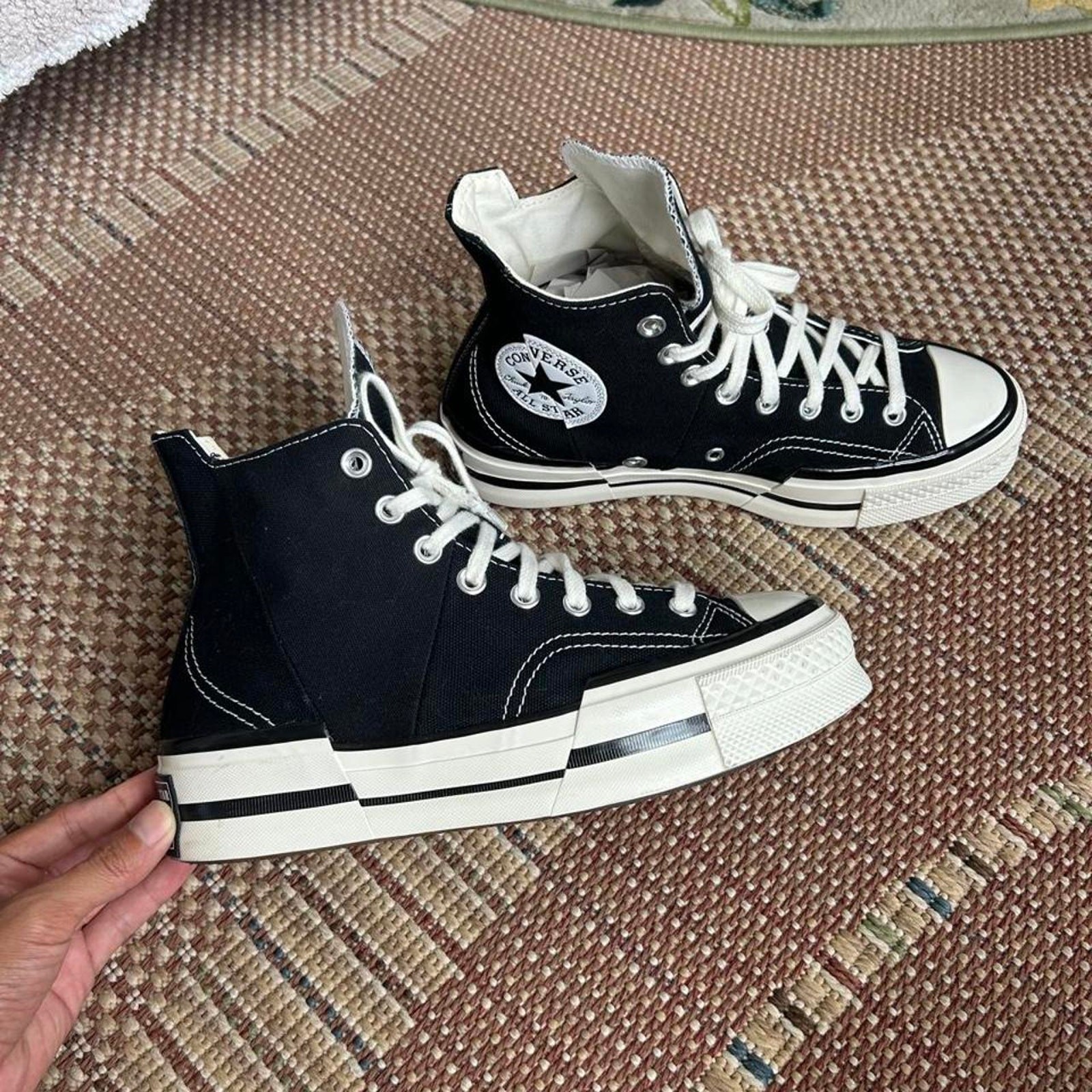 Converse Chuck 70 Plus High Top Black White Sneakers A00916C Womens 9 Mens 7