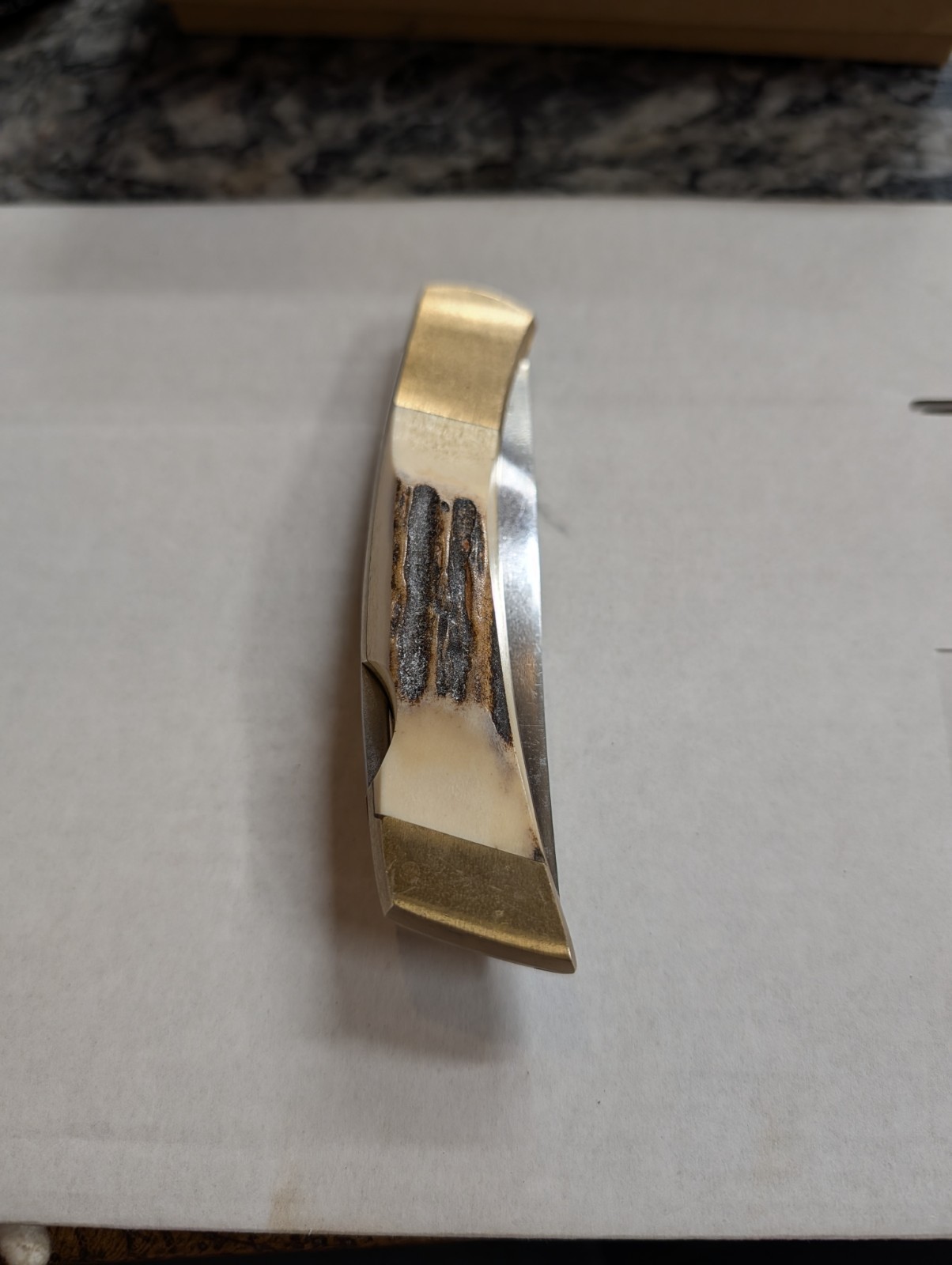 NEW UNUSED GERBER FS-II RARE STAG HANDLE Vintage Folding Knife NEW UNUSED GERBER FS-II RARE STAG HANDLE Vintage Folding Knife