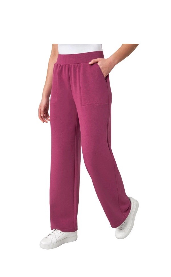 Mondetta Ladies\' Ultra-Soft Wide Leg Pant Raspberry Color Sz Large Pull On NWT Mondetta Ladies\' Ultra-Soft Wide Leg Pant Raspberry Color Sz Large Pull On NWT
