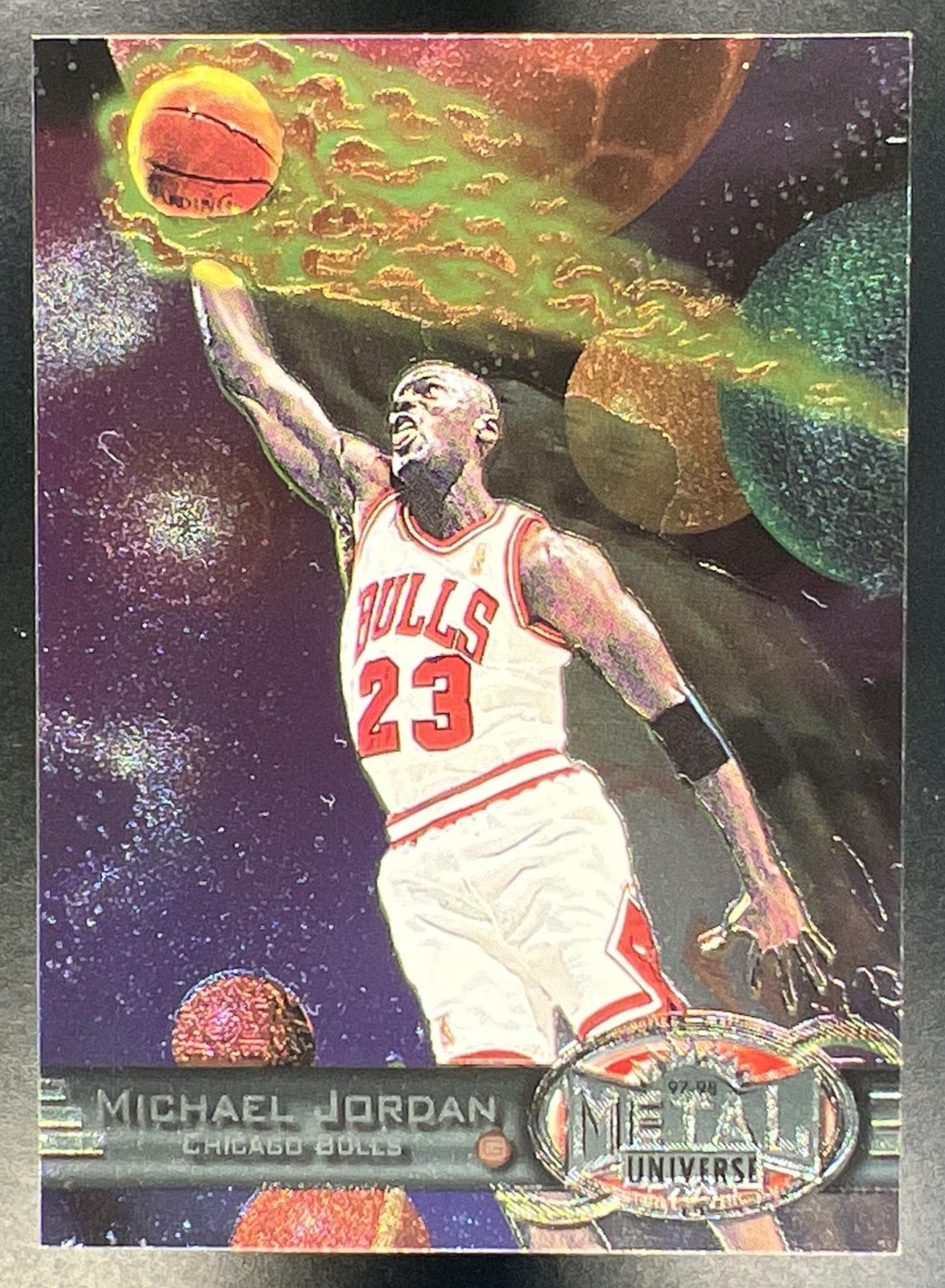 1997-98 Fleer Skybox Metal Universe Michael Jordan #23 Bulls Air Jordan Base 1997-98 Fleer Skybox Metal Universe Michael Jordan #23 Bulls Air Jordan Base