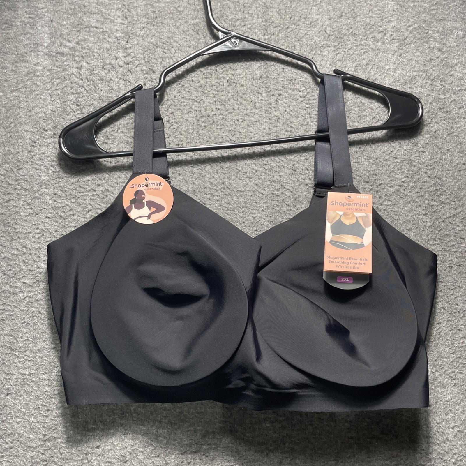 Shapermint Essentials Smoothing Comfort Wireless Bra Black 13402 Size XXL NEW
