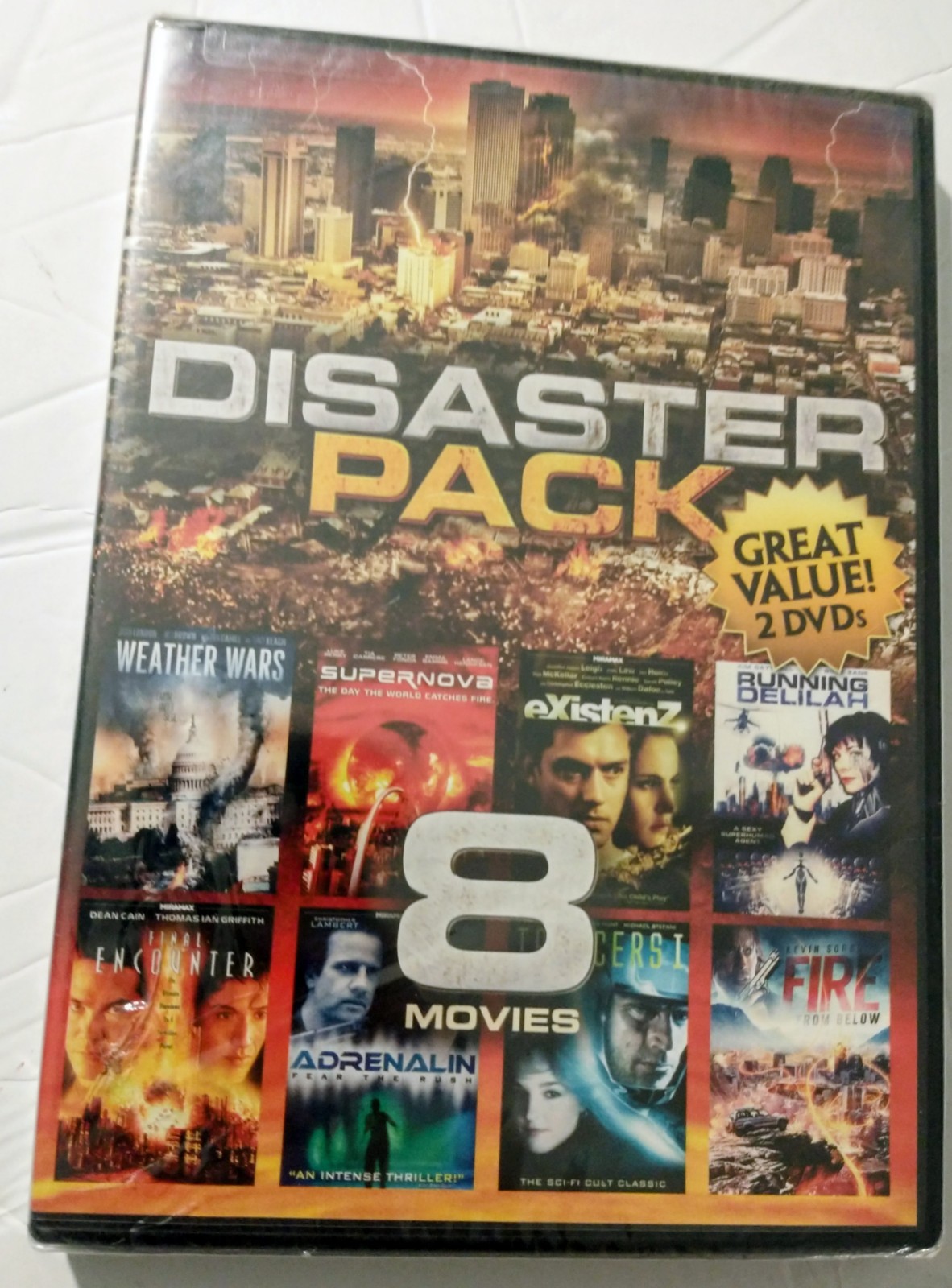 8-Movie Disaster Collection - OOP - HTF  Rare Shelf Wear - Small Tear In Plastic