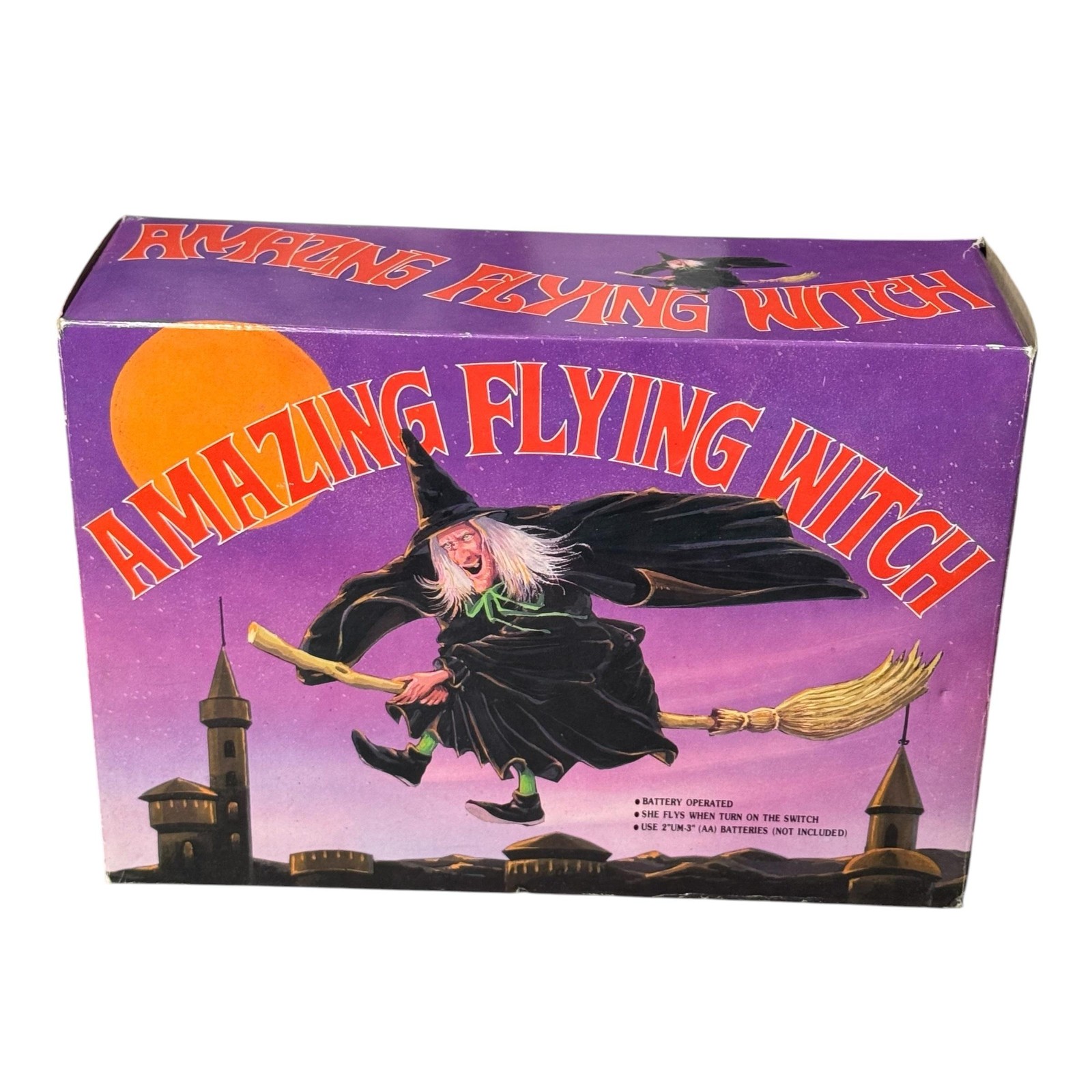 Vintage Amazing Flying Witch Battery Operated Halloween Decoration For Parts