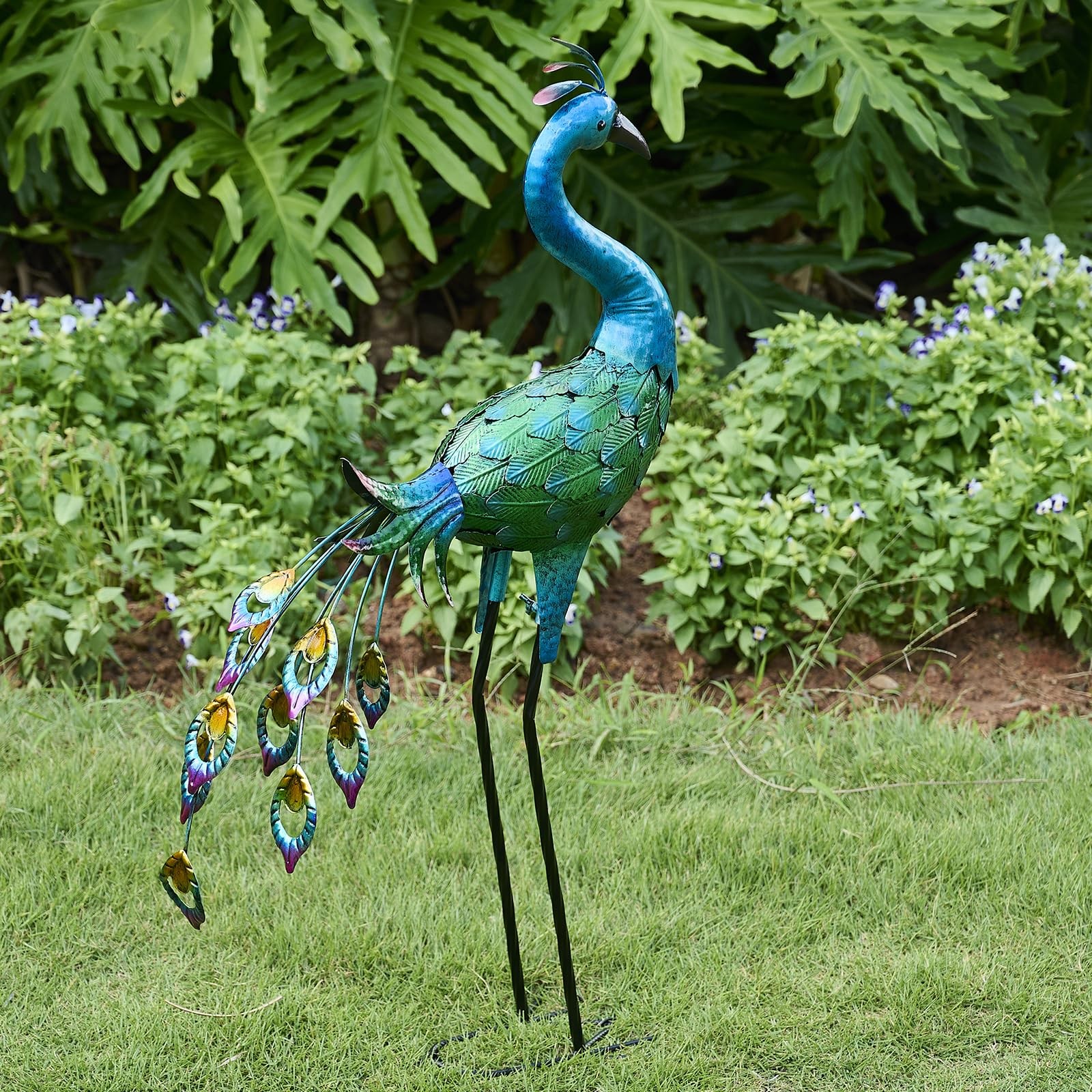 Large Metal Peacock Statue - 34