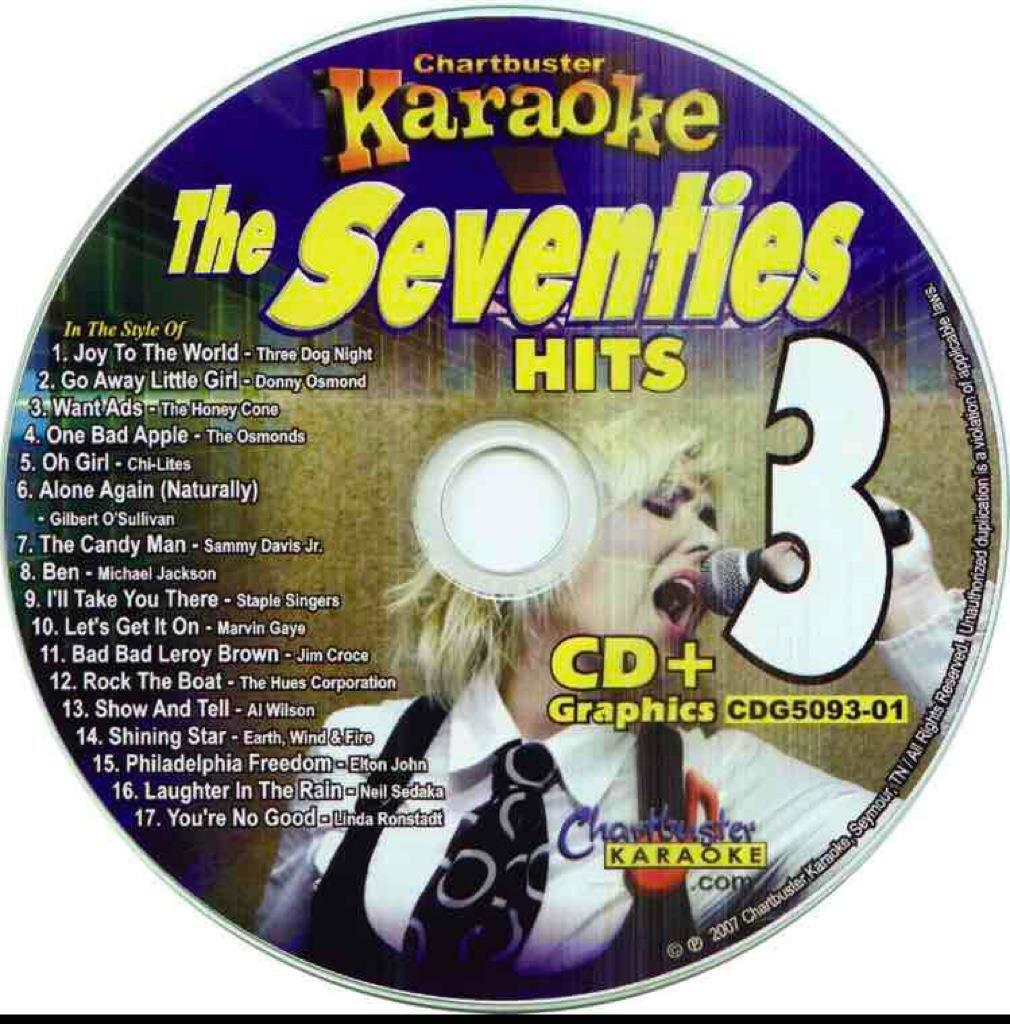 CHARTBUSTER SEVENTIES HITS KARAOKE CDG DISC MUSIC CD 5093-01 1970s oldies rock
