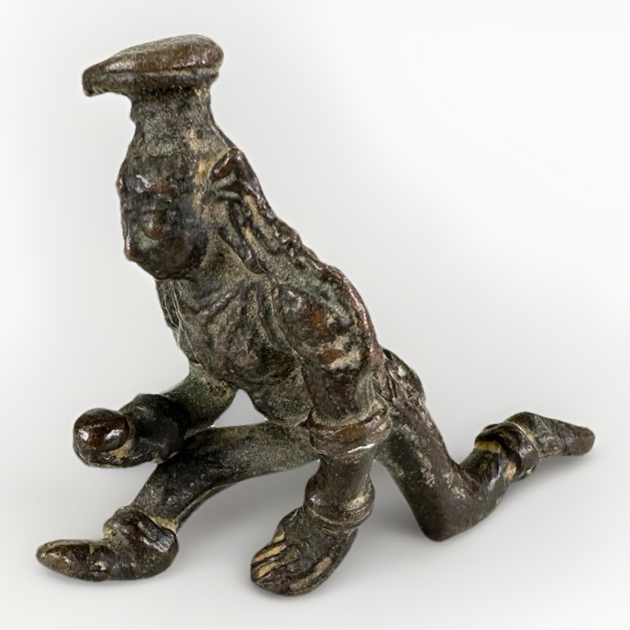 Antique South Indian 16-17th Century Bronze Figure of a Kneeling Balakrishna