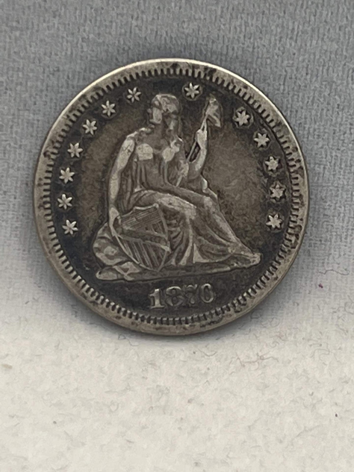 1876-CC 25C TWENTY FIVE CENTS XF CONDITION 1876-CC 25C TWENTY FIVE CENTS XF CONDITION