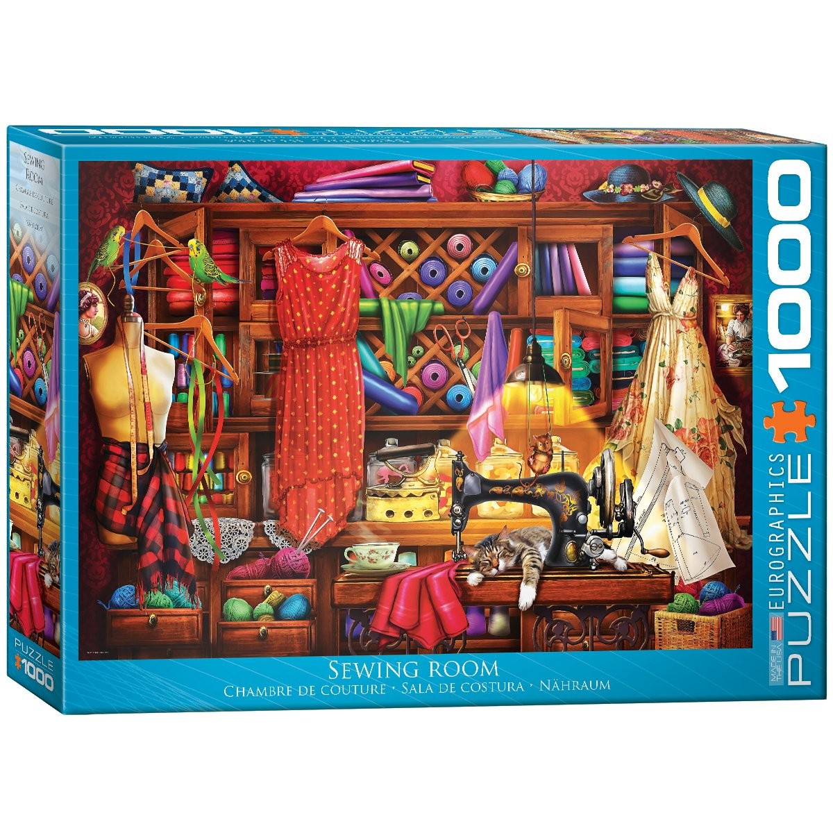 EuroGraphics Sewing Craft Room 1000 Piece Jigsaw Puzzle Blue