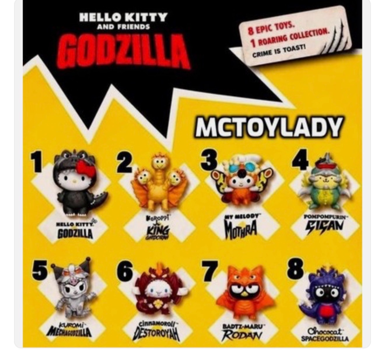 2026 McDONALD\'S HELLO KITTY GODZILLA HAPPY MEAL TOYS READY TO SHIP 2026 McDONALD\'S HELLO KITTY GODZILLA HAPPY MEAL TOYS READY TO SHIP