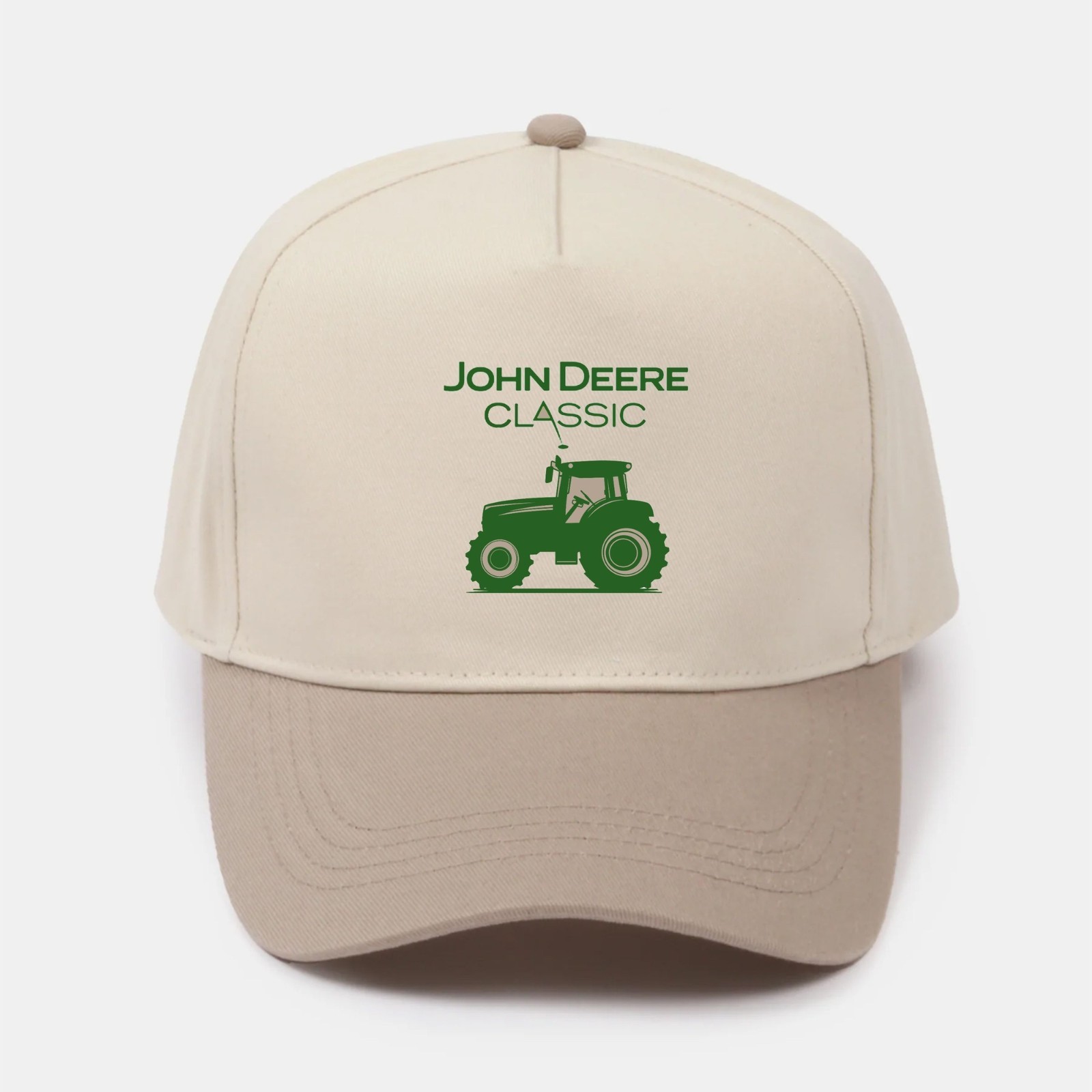 2026 John Deere Classic Embroidered Snapback Hat Beige