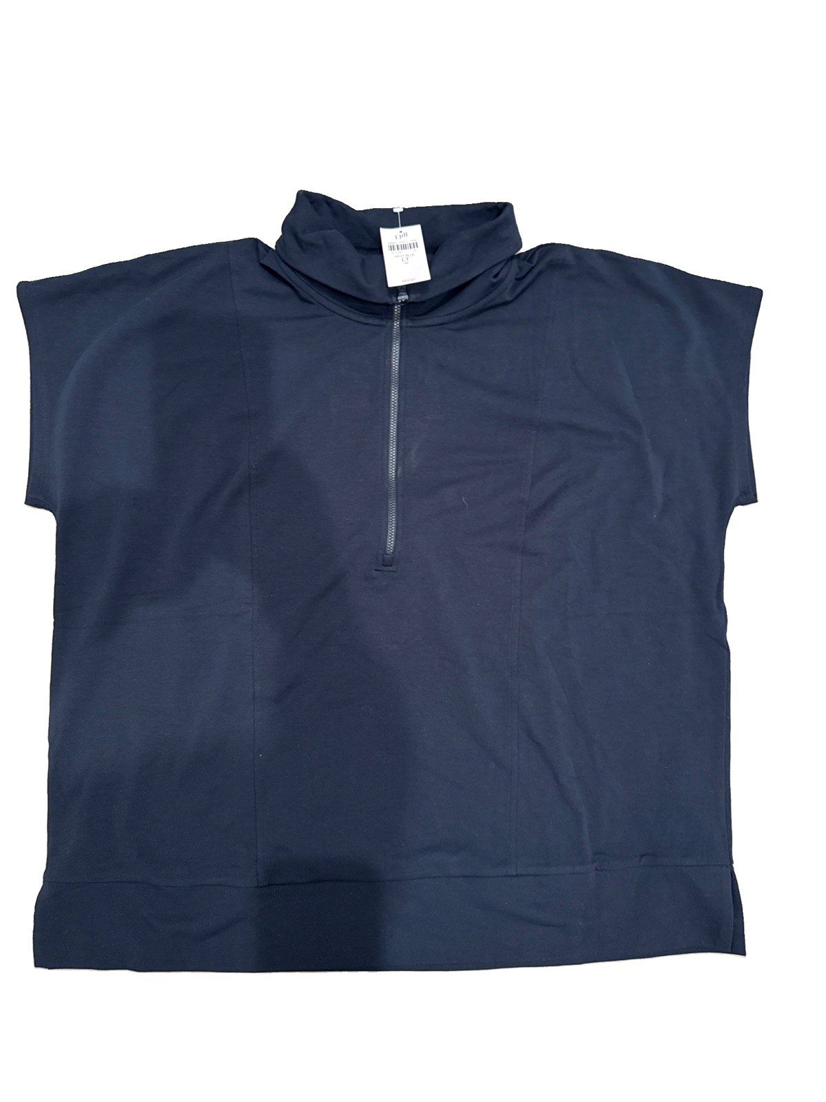 J . Jill navy short-sleeve half-zip sweatshirt Mock-neck Sweatshirt Size LT J . Jill navy short-sleeve half-zip sweatshirt Mock-neck Sweatshirt Size LT