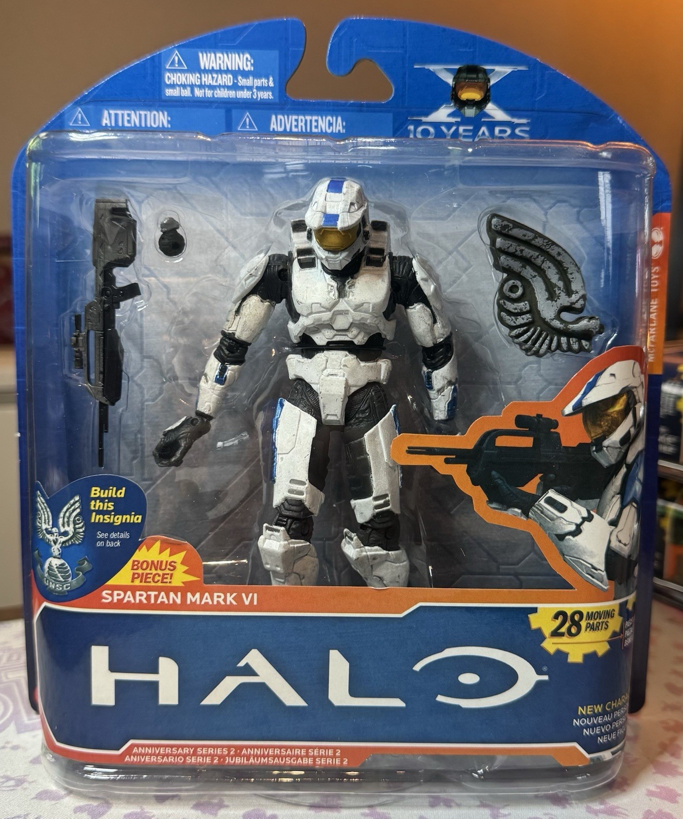 McFarlane Halo 10th Anniversary White Spartan Mark VI Figure MISB