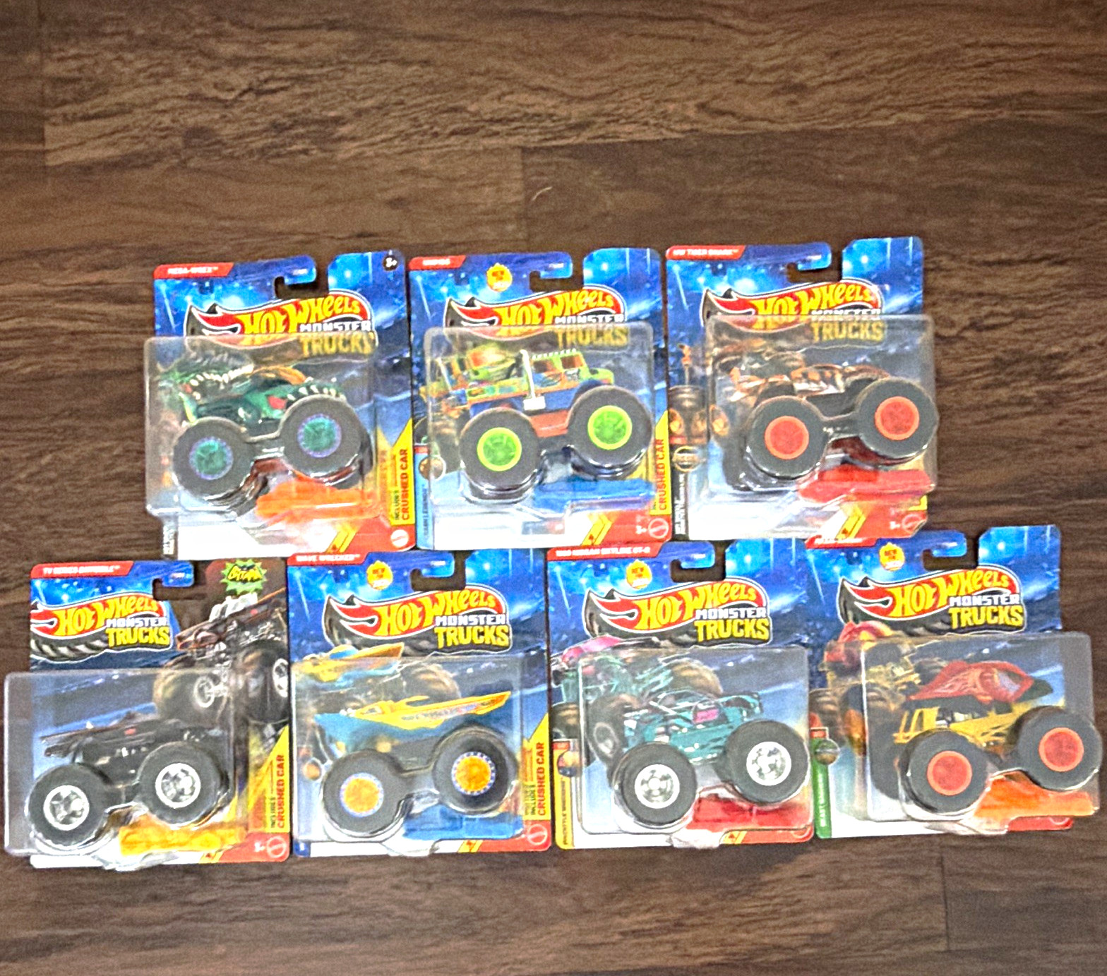 Hot Wheels Monster Trucks Lot 7x Batmobile Tiger Shark Skyline Mega-Wrex NIB New Hot Wheels Monster Trucks Lot 7x Batmobile Tiger Shark Skyline Mega-Wrex NIB New