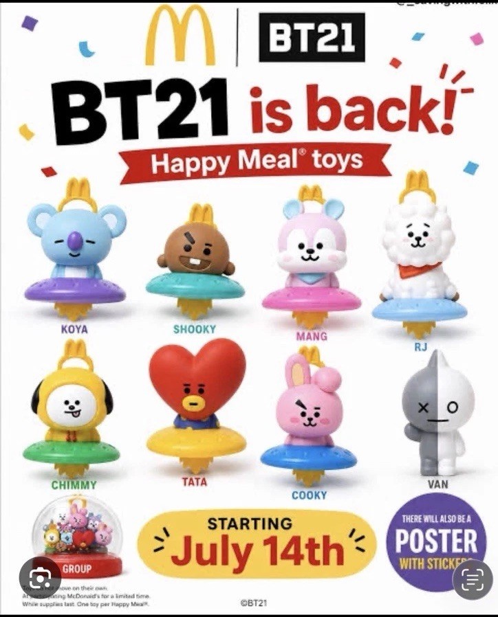 McDonald’s BT21 Set of 10 - New Free Happy Meal Box