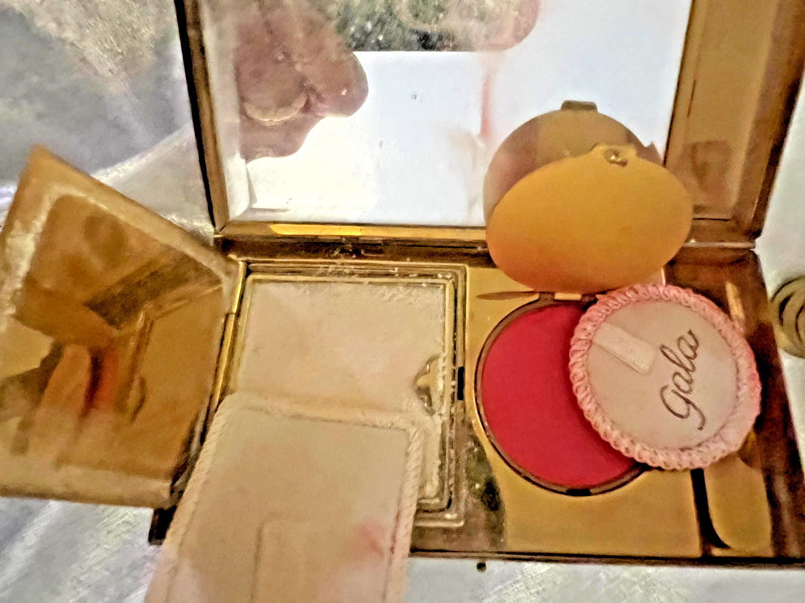 Vintage GALA Powder, Rouge, Lipstick Compact