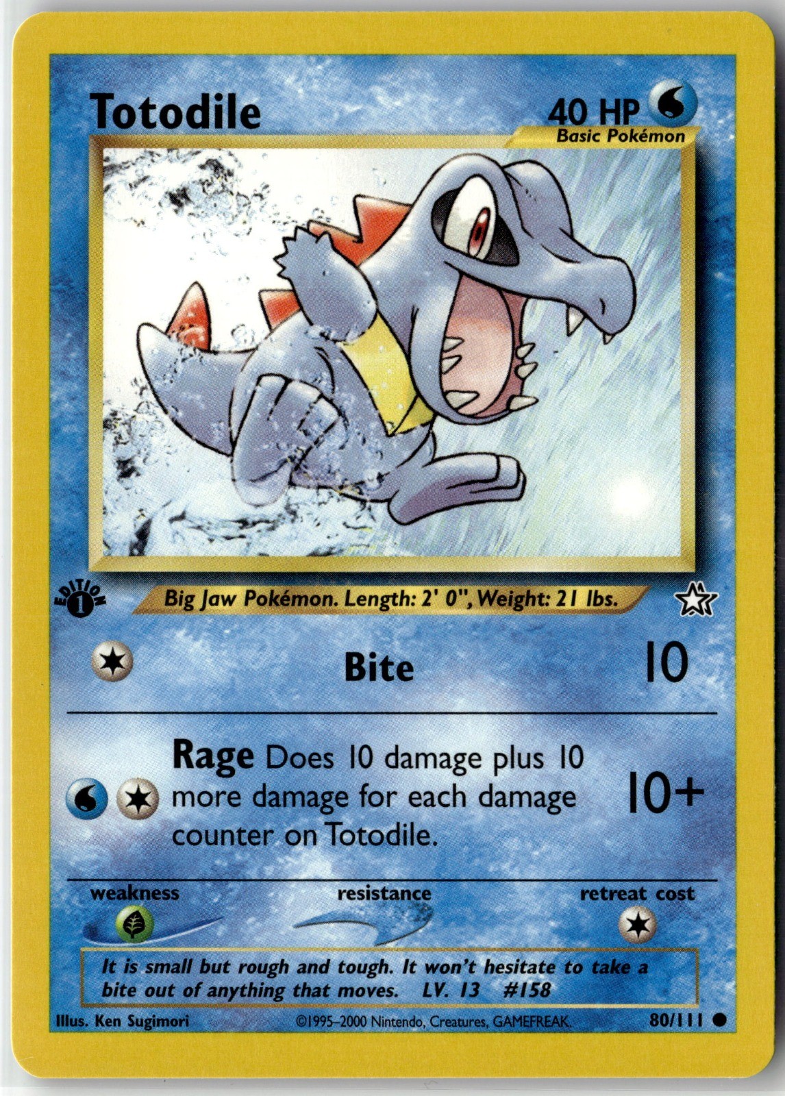 Totodile (80) Common Neo Genesis 080/111 1st Edition NM