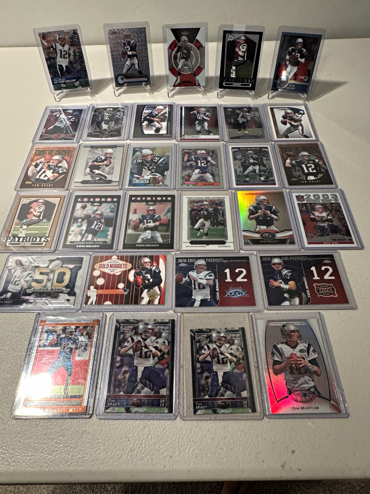 Tom Brady Patriots Huge 31 Card Lot Topps Chrome/Finest/Platinum Insert GOAT Tom Brady Patriots Huge 31 Card Lot Topps Chrome/Finest/Platinum Insert GOAT