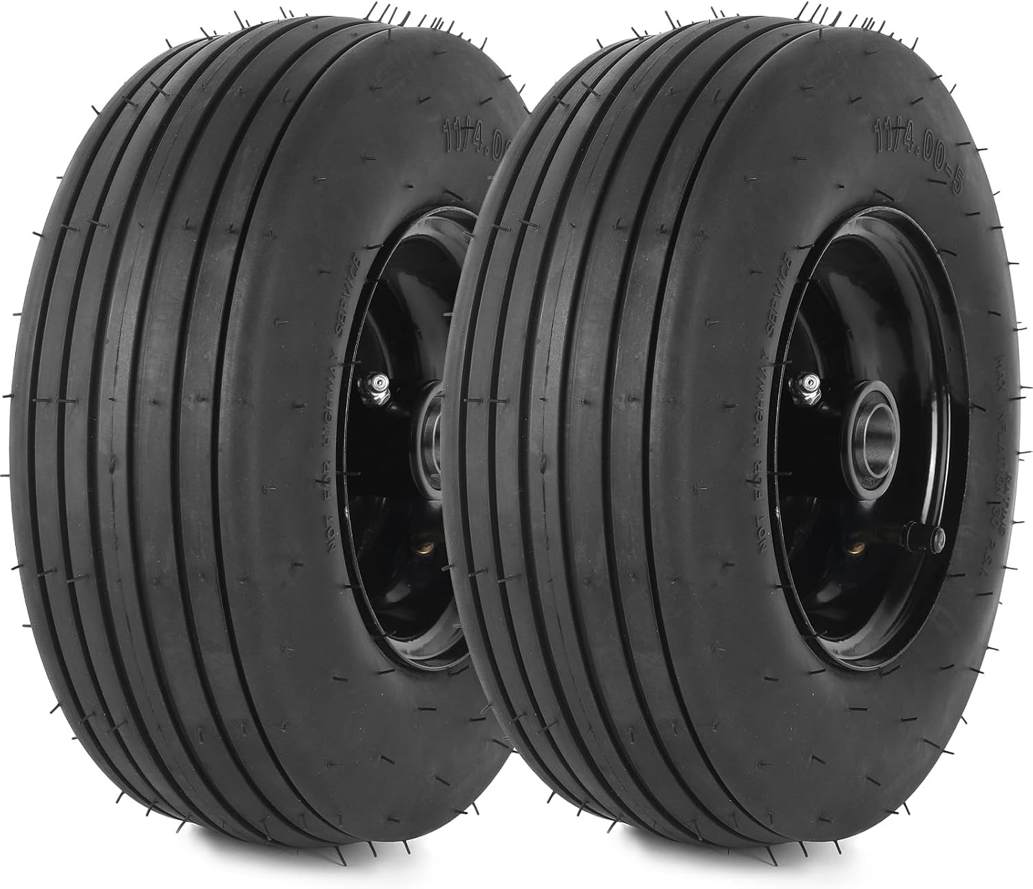 2PACK 11x4.00-5 Tire and Wheel Assembly for Lawnmower Tire 4-Ply and Rim w/ Tube 2PACK 11x4.00-5 Tire and Wheel Assembly for Lawnmower Tire 4-Ply and Rim w/ Tube