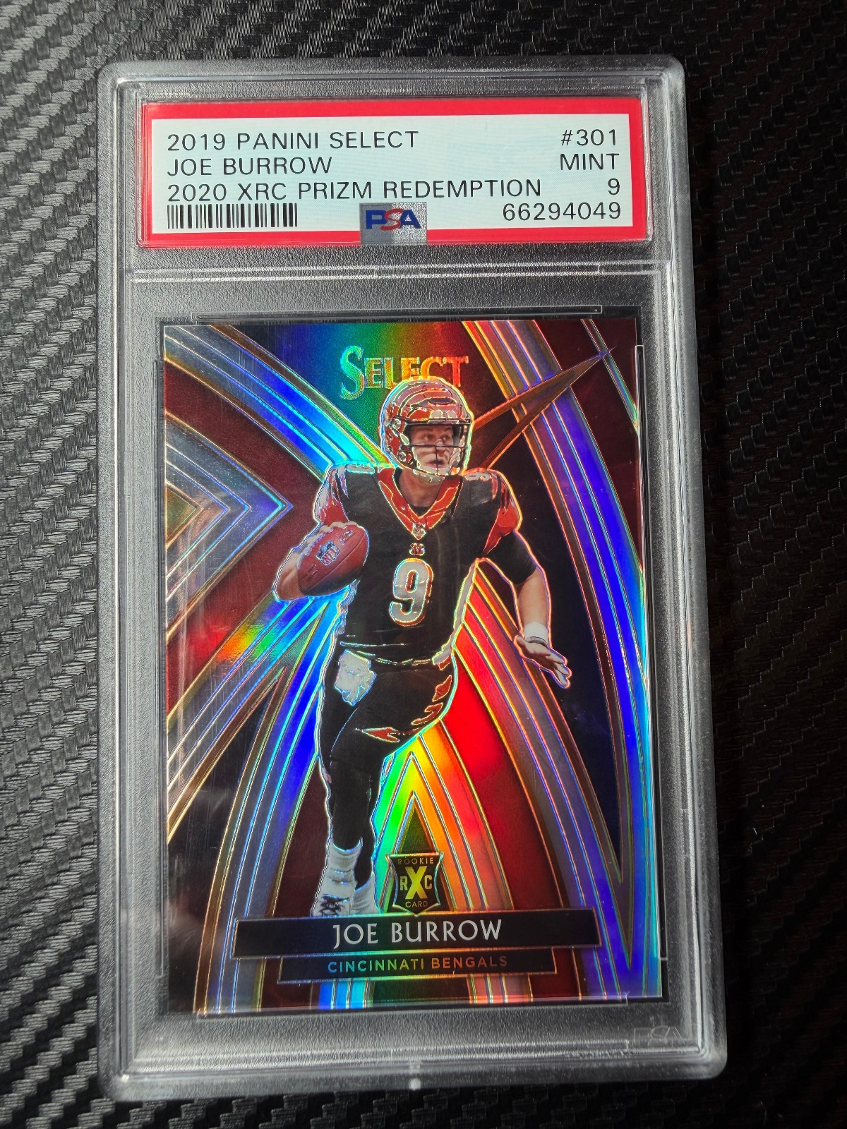2019 Select Joe Burrow 2020 XRX Prizm Redemption #301 PSA 9