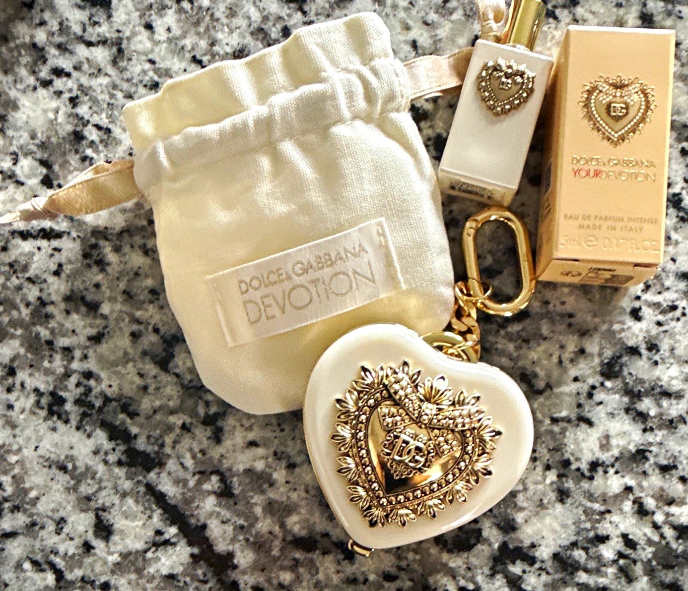 Dolce&Gabbana Devotion Eau de Parfum Travel Spray 5ml Box Pouch and Mirror