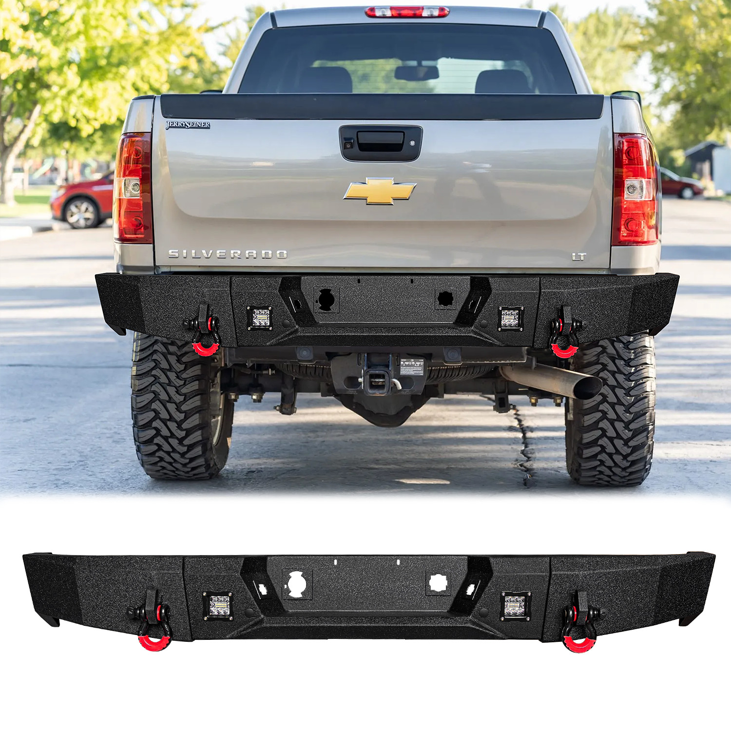 Vijay For 2011-2014 Chevy Silverado&GMC Sierra2500/3500 Rear Bumpers W/LED Light