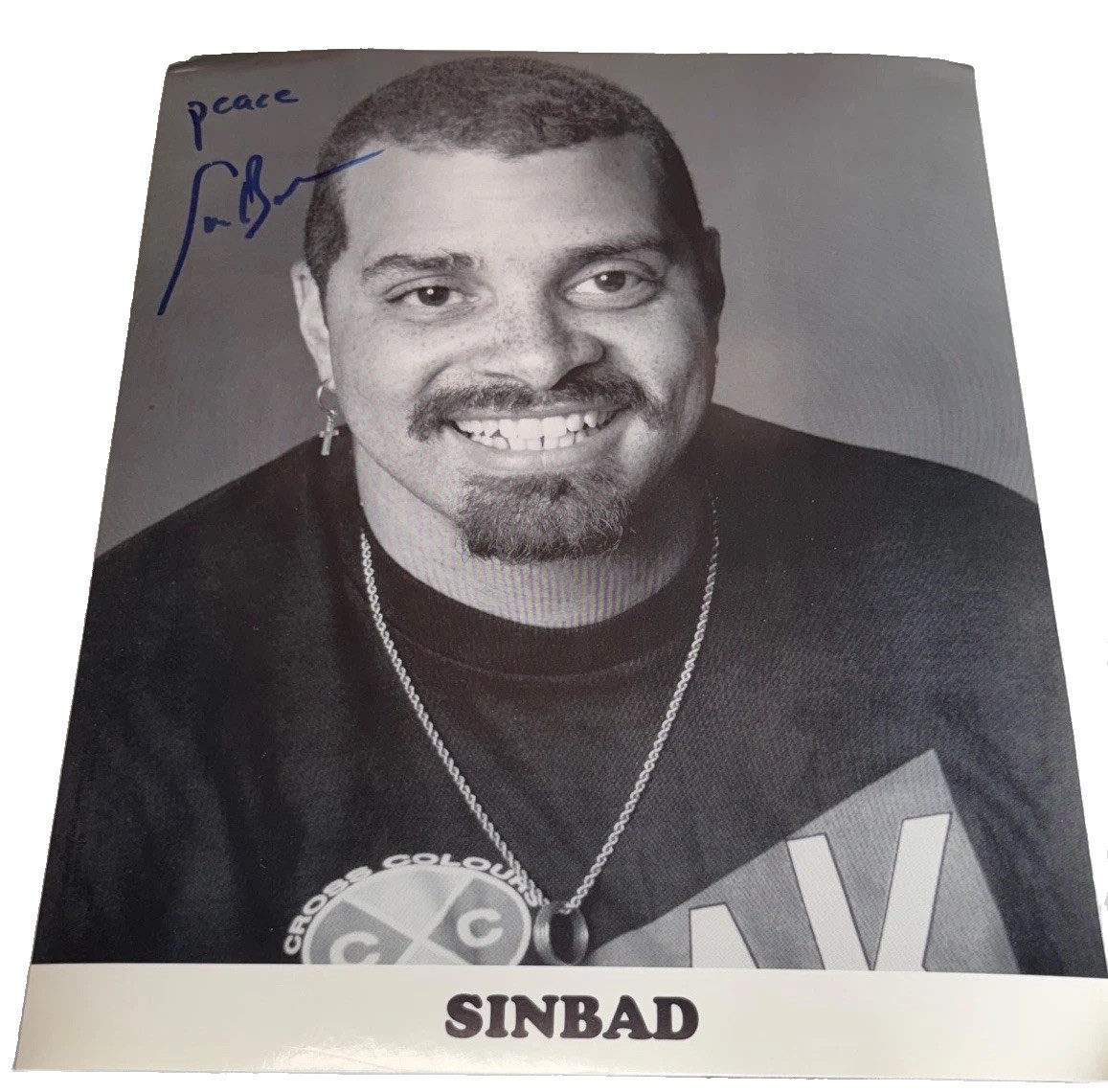 Vintage Sinbad Signed 8x10 Photo Autograph Comedian Actor Peace