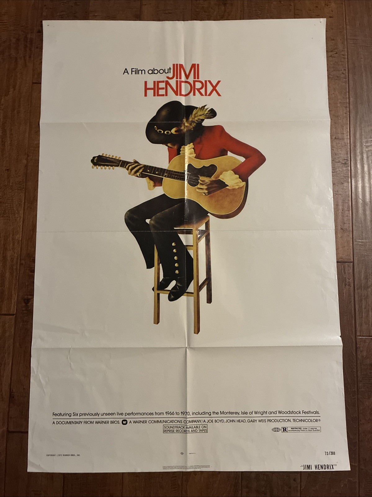 A Film About Jimi Hendrix - Original  1973 Movie Poster  - Jimi Hendrix