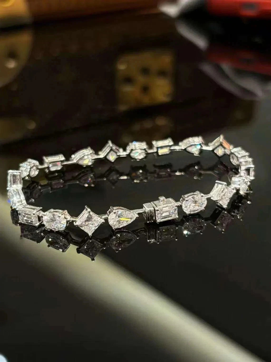 5Ct Multi Cut Lab Created Diamond Women\'s Tennis Bracelet 14K White Gold Plated