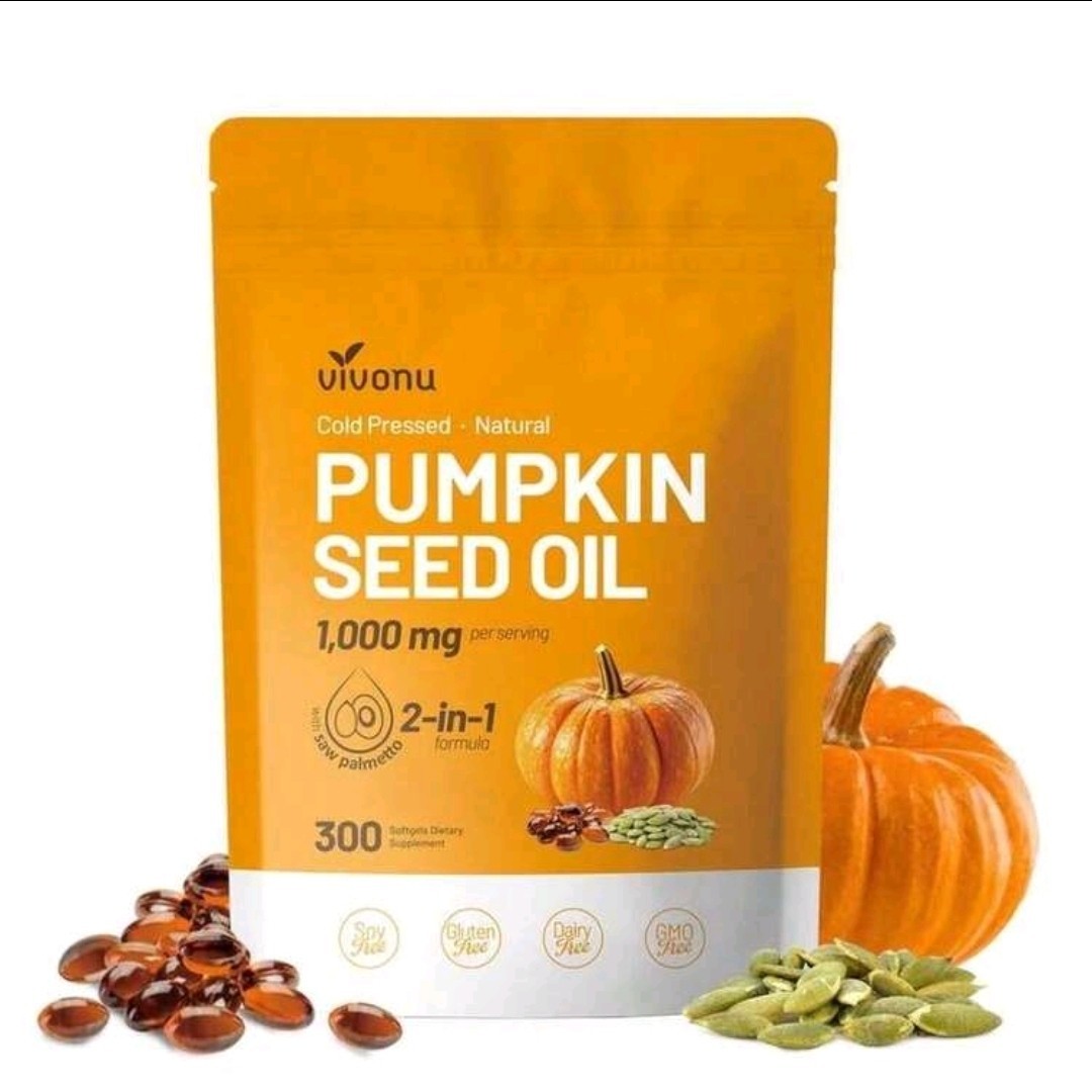 1 pack Pumpkin Seed Oil with Saw Palmetto Capsules Cold Pressed, pure Virgin Oil