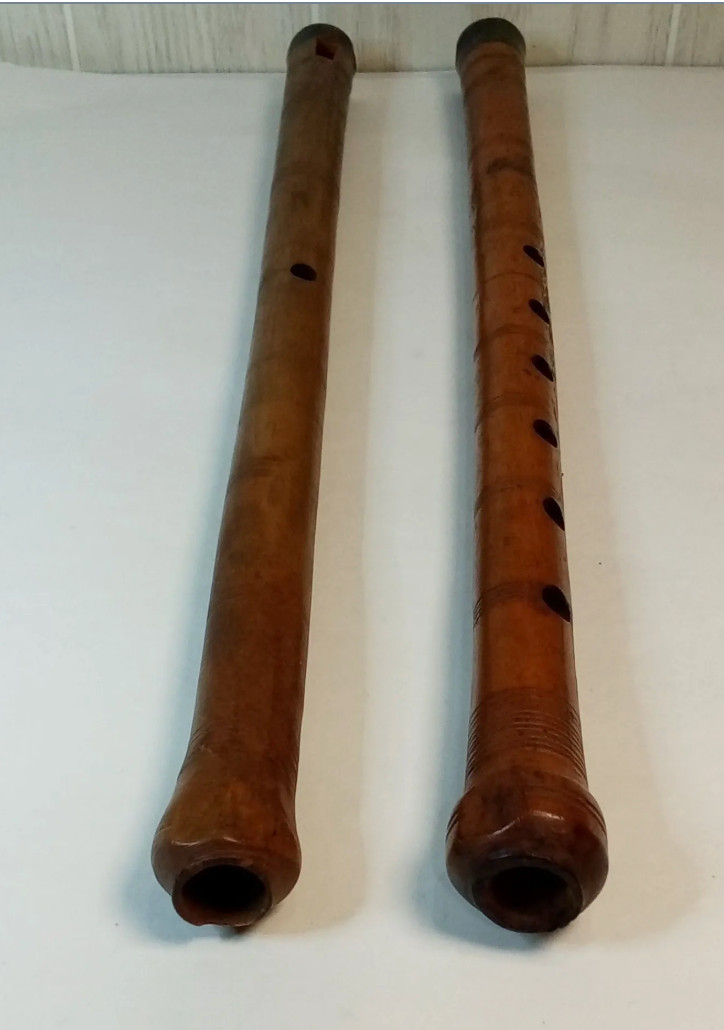 Pair of Vintage Woodwind Flutes - Turkish Düdük / Armenian Duduk Style - 2-Piece Pair of Vintage Woodwind Flutes - Turkish Düdük / Armenian Duduk Style - 2-Piece