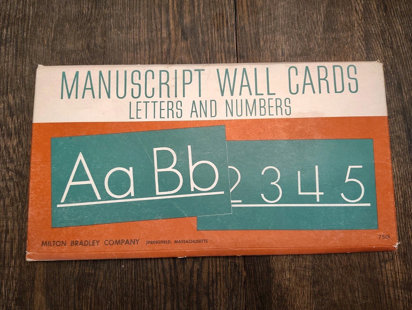 VTG 1962 Milton Bradley Manuscript Wall Cards Letters Numbers Classroom Set Home