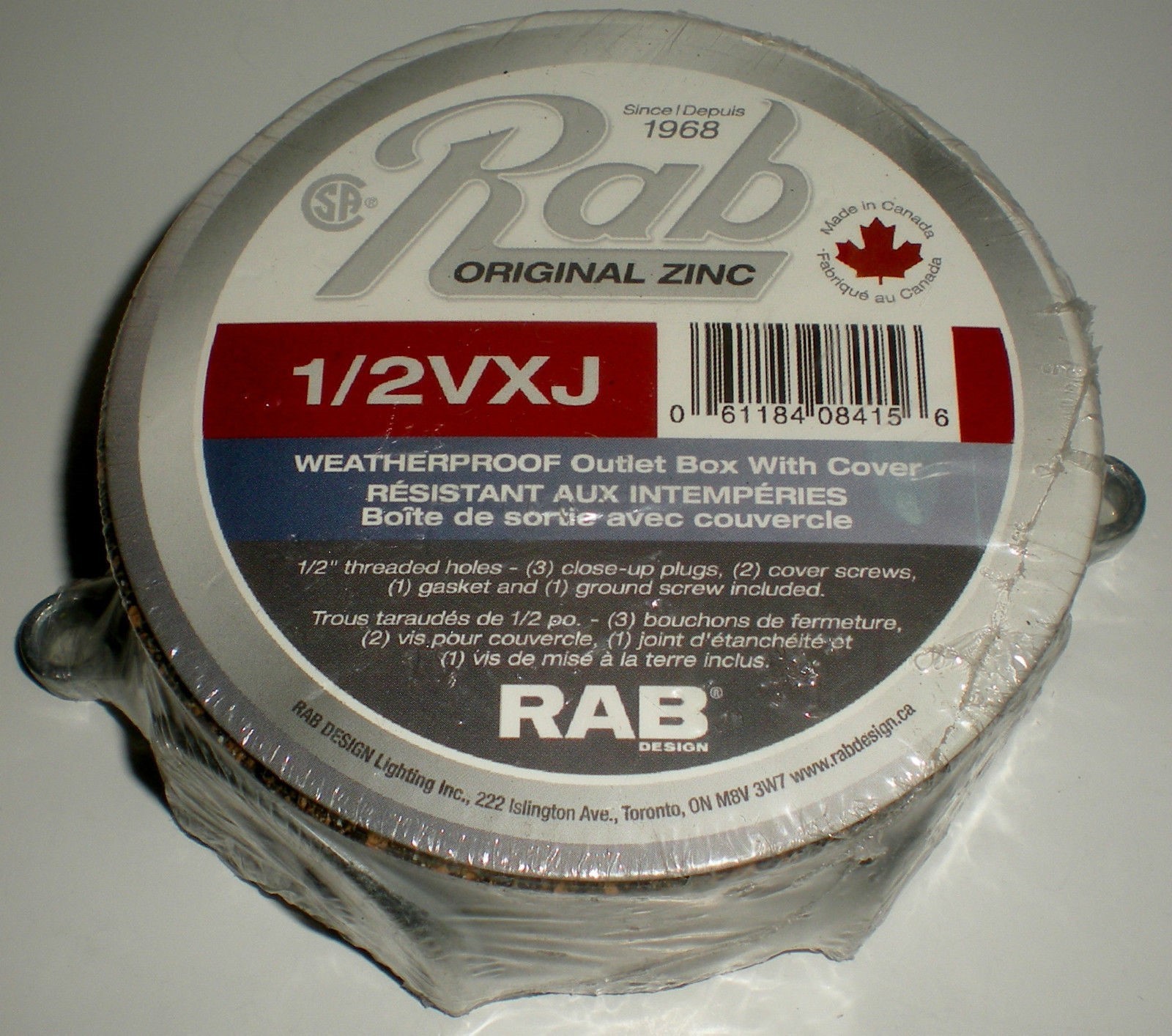 ELECTRICAL METAL ENCLOSURE RAB 1/2VXJ CAST ZINC 1/2\