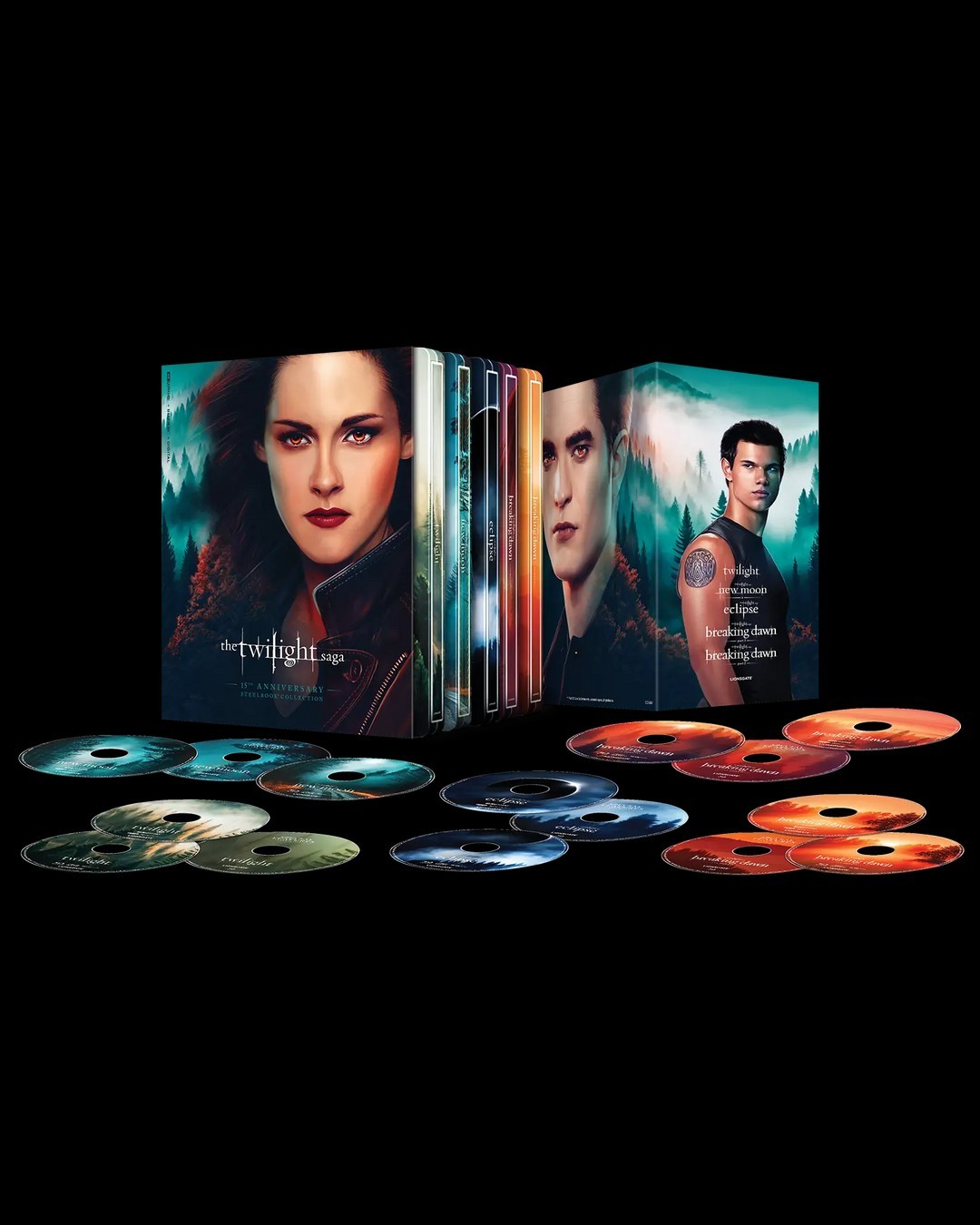 THE TWILIGHT SAGA: THE COMPLETE COLLECTION 4K 5-FILM STEELBOOK SET LIONSGATE OOP THE TWILIGHT SAGA: THE COMPLETE COLLECTION 4K 5-FILM STEELBOOK SET LIONSGATE OOP