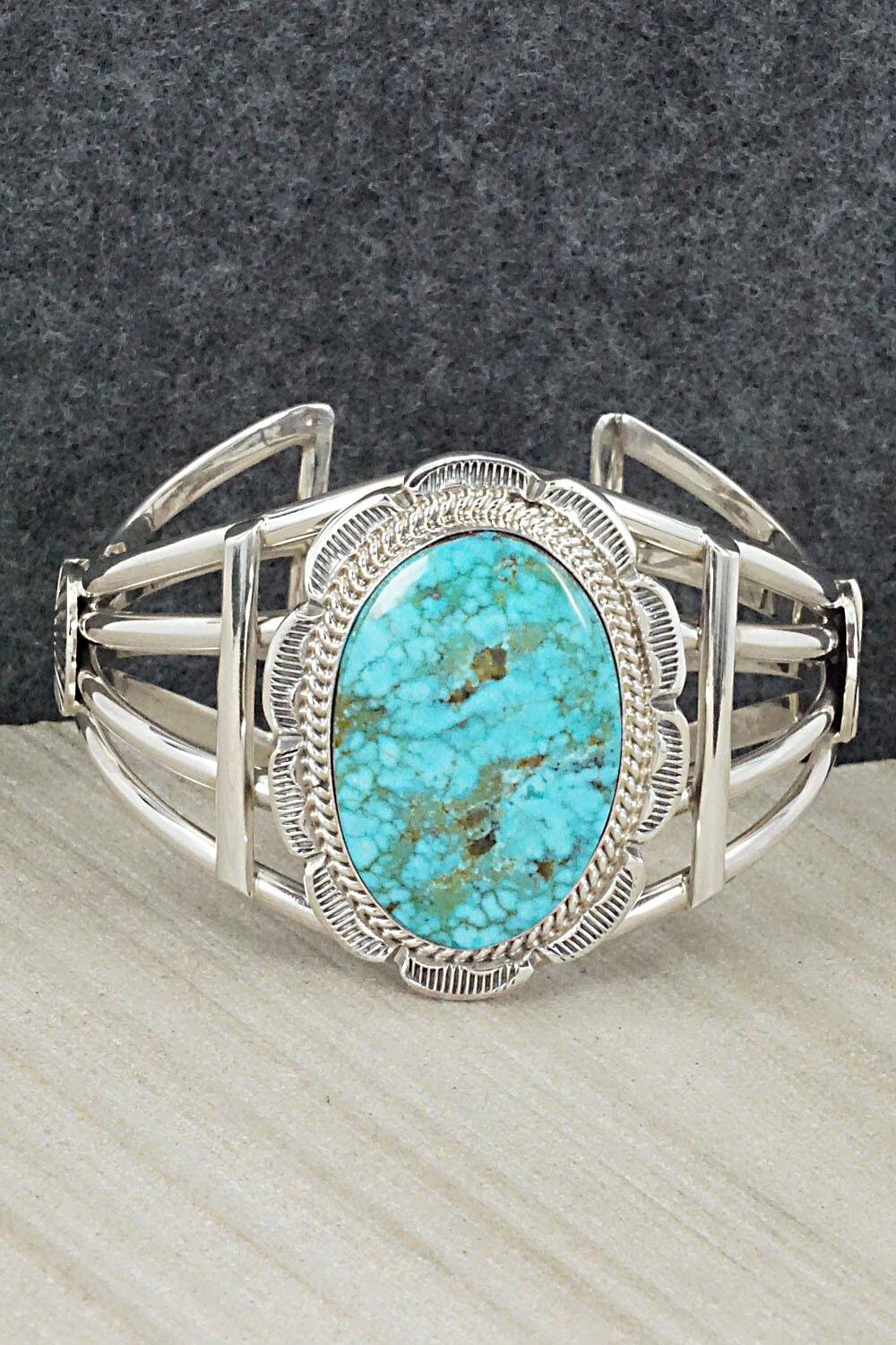 Turquoise & Sterling Silver Bracelet - Raymond Delgarito