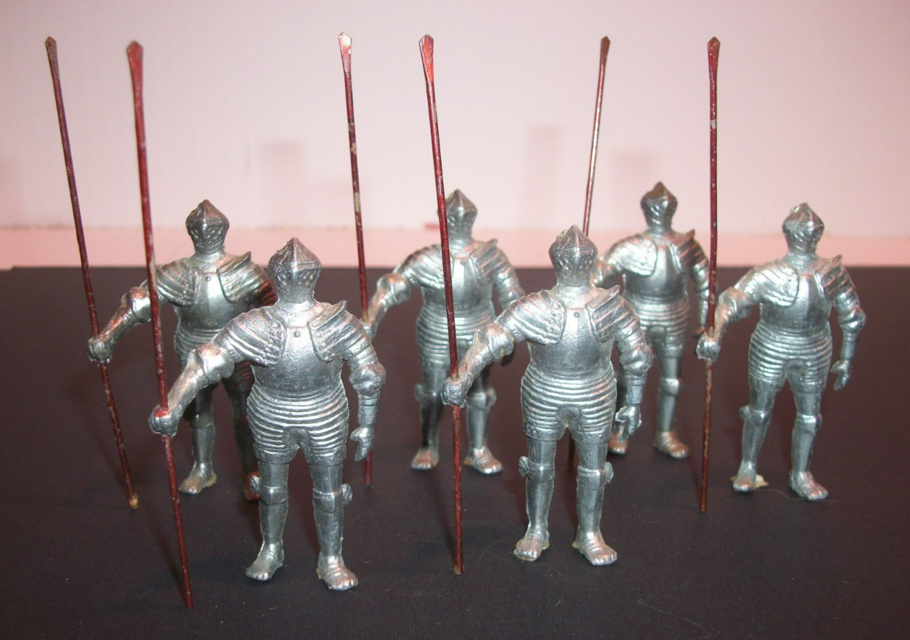 Rare Vintage BRITAINS KNIGHTS OF AGINCOURT Lead Figures on Foot Set of 6 Rare Vintage BRITAINS KNIGHTS OF AGINCOURT Lead Figures on Foot Set of 6