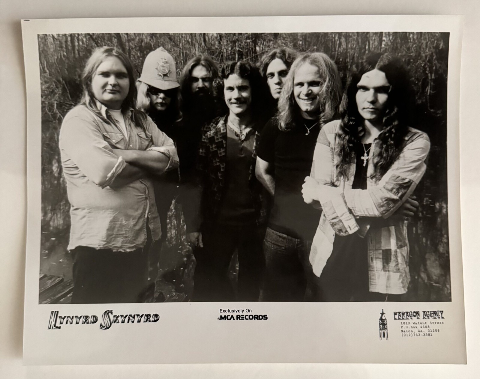 Lynyrd Skynyrd ORIGINAL Promotional Photograph 1975 Paragon Agency MCA Records