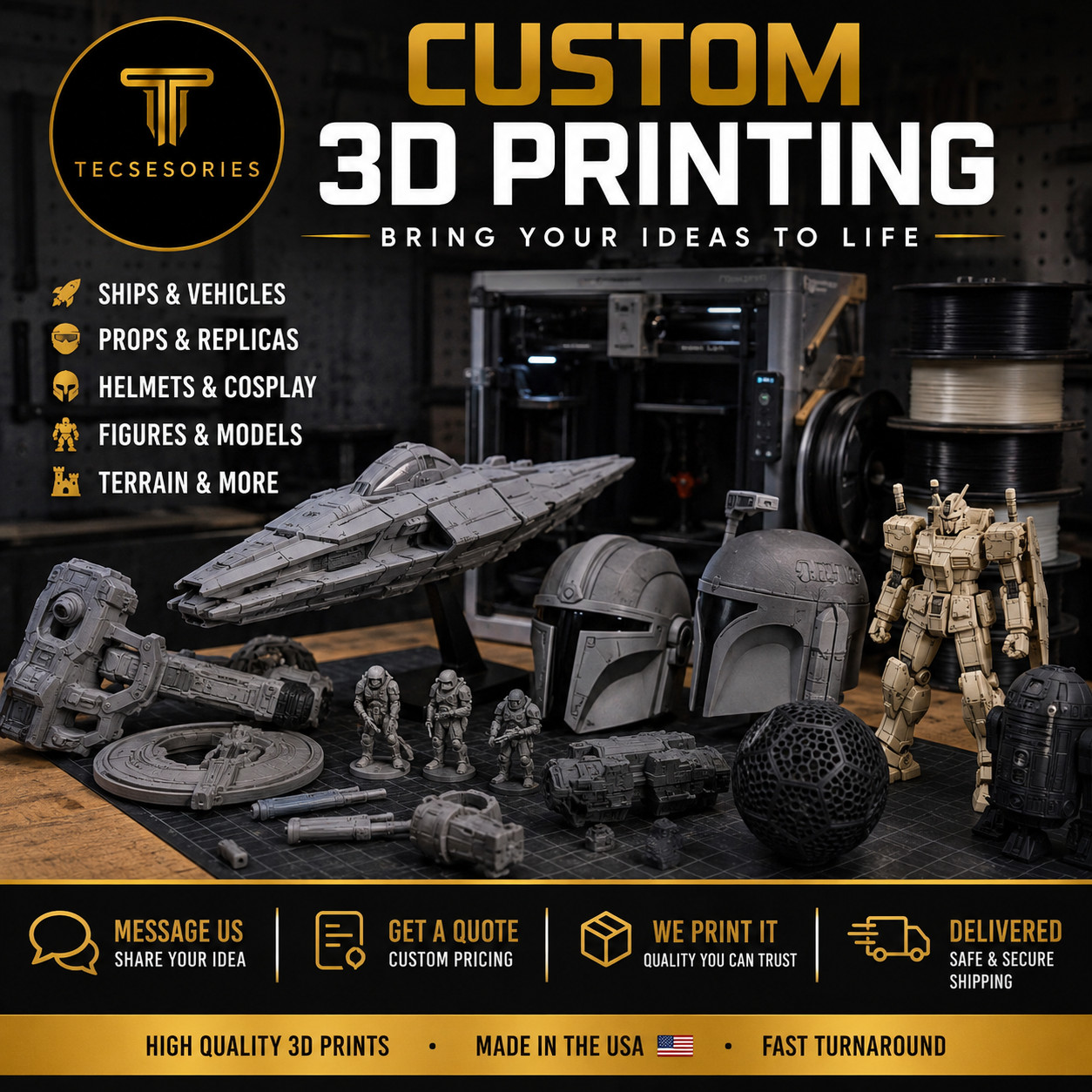 Custom 3D Printing Service Props Ships Models Helmets Cosplay FDM Custom 3D Printing Service Props Ships Models Helmets Cosplay FDM