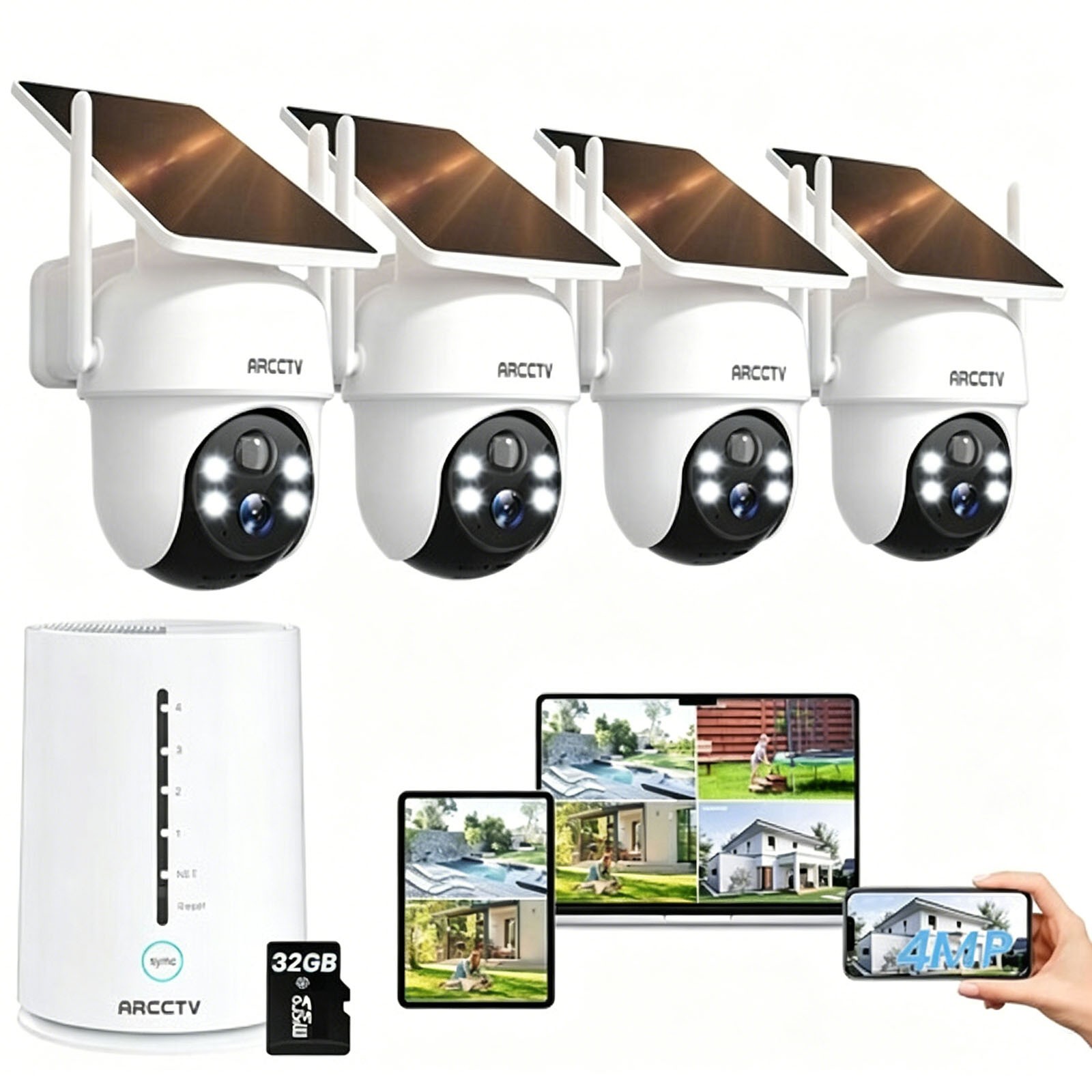 ANRAN Outdoor Wireless Security Camera System Solar Battery Powered WIFI PTZ PIR