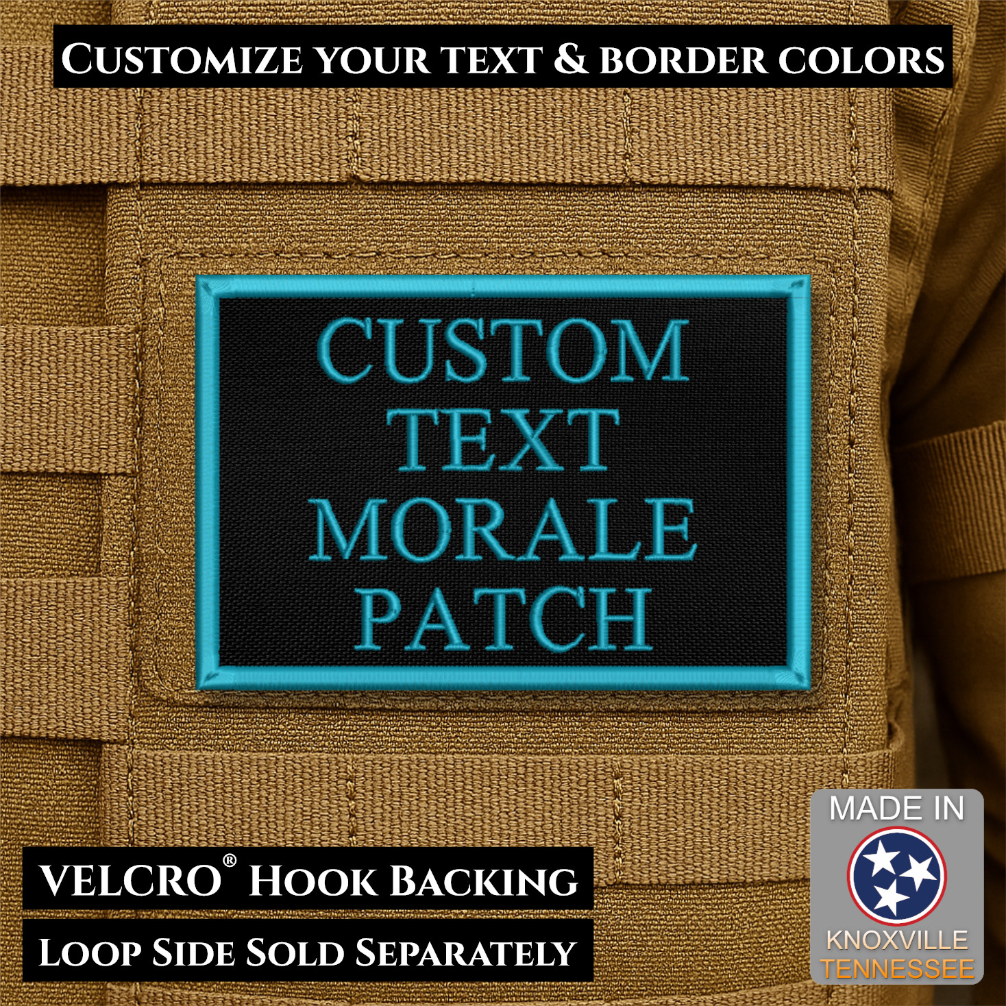 Custom Embroidered Morale Patch – Any Text & Color | VELCRO® Brand Fastener