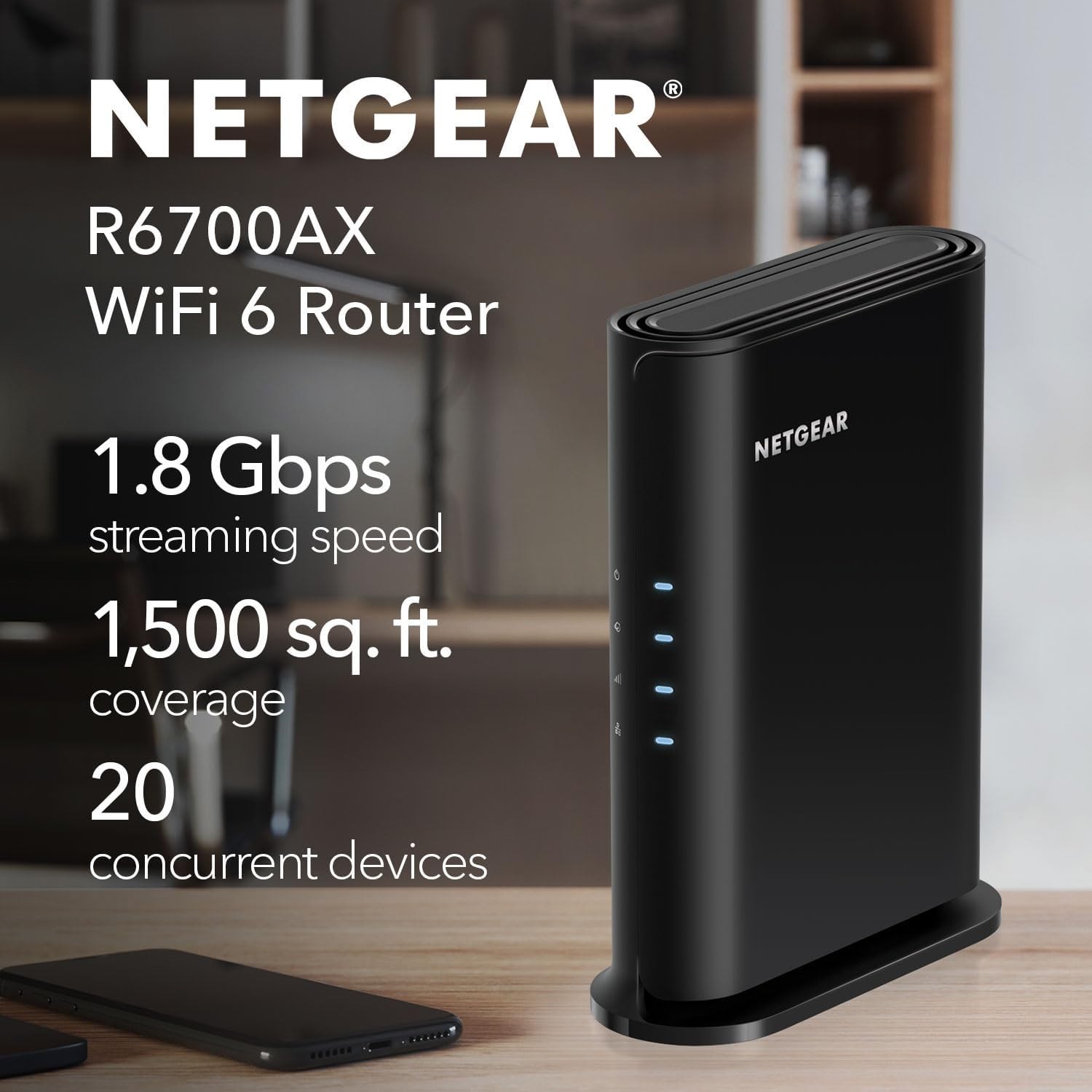 NETGEAR WiFi 6 Router (R6700AXv3) AX1800 Wireless Speed NETGEAR WiFi 6 Router (R6700AXv3) AX1800 Wireless Speed