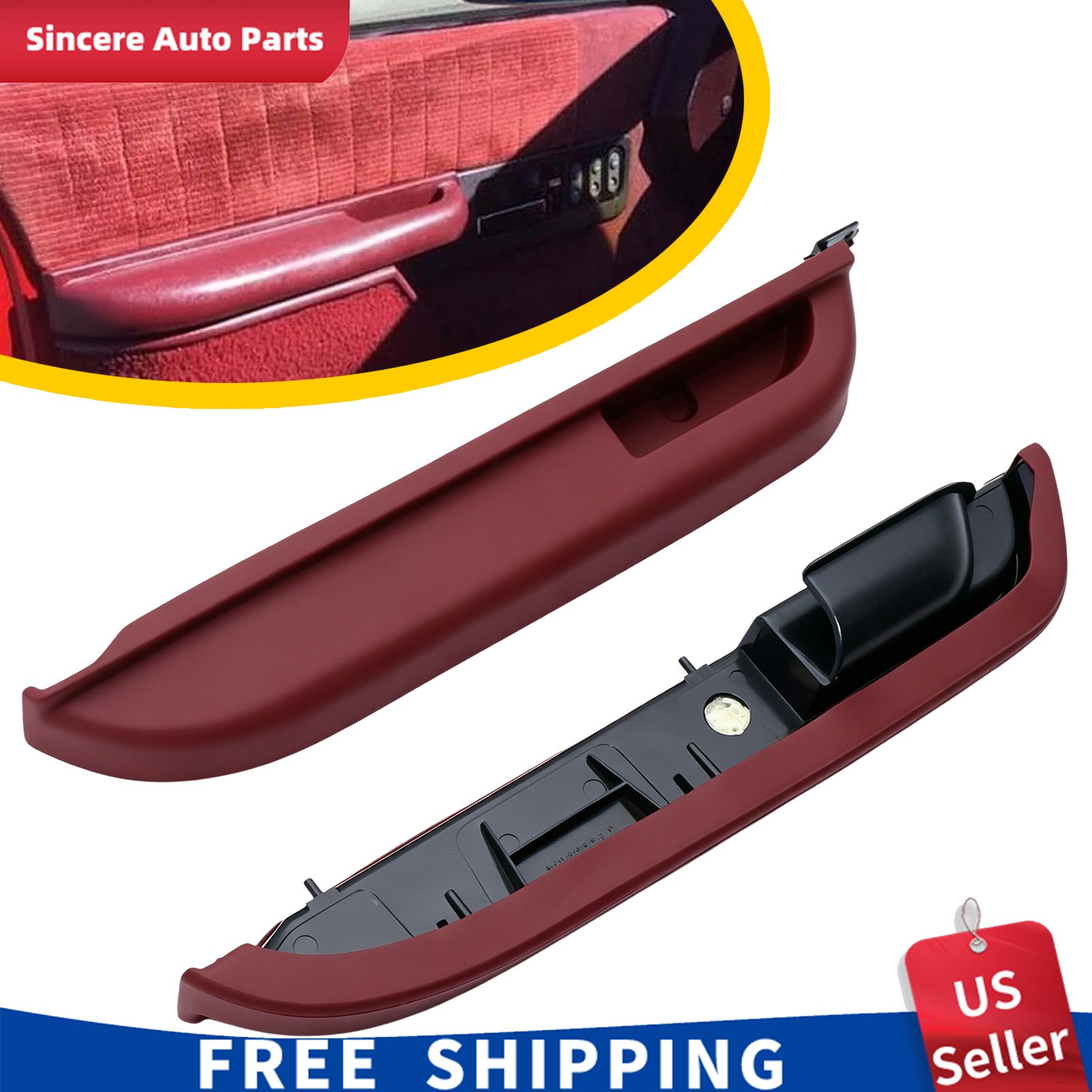 2X For Chevy Blazer C/K1500 C/K2500 90-94 GMC Yukon Red Front LH+RH Door Armrest